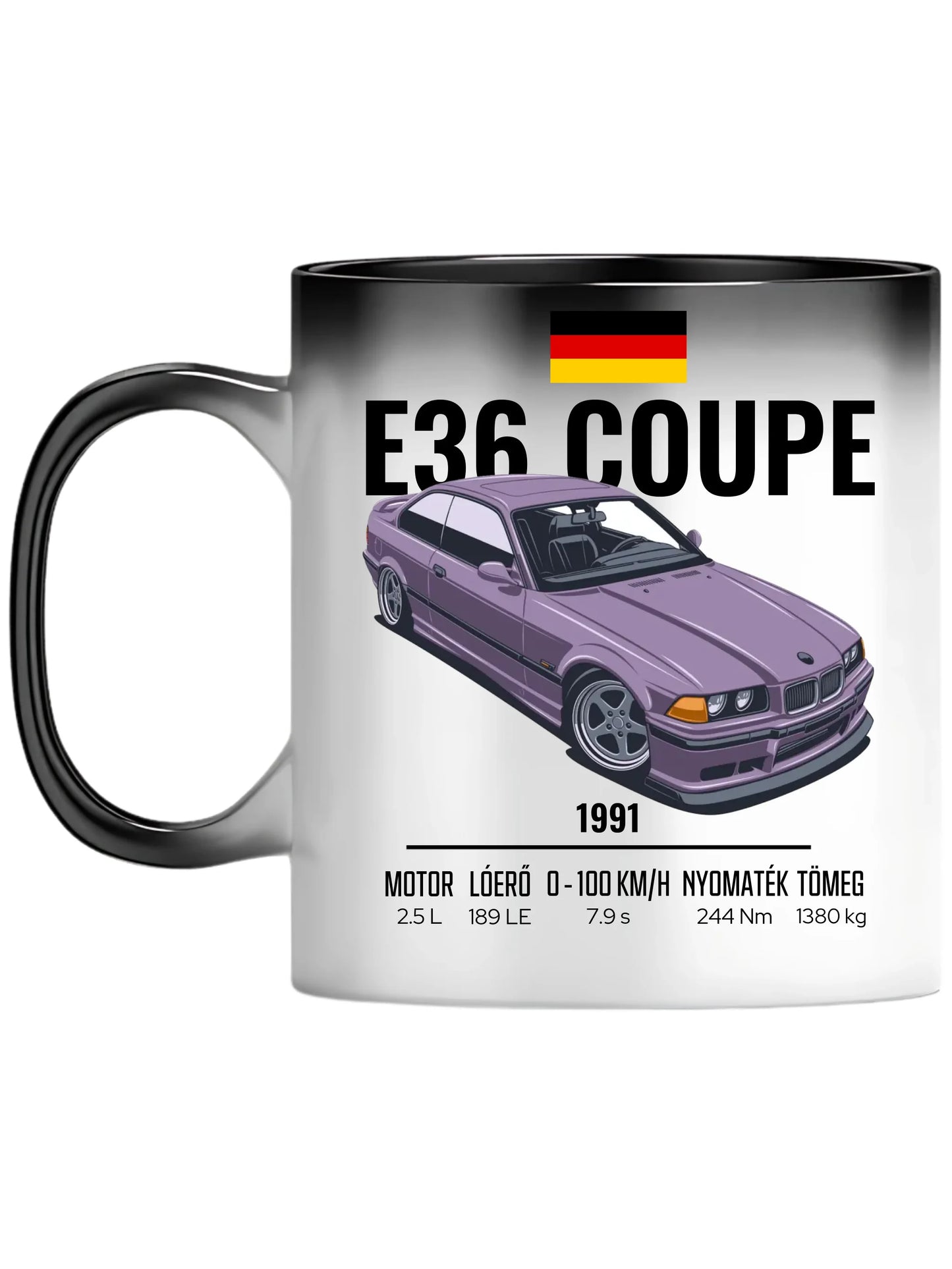 Autó illusztráció - E36 Coupe 66. - Egyedi személyre szabható bögre