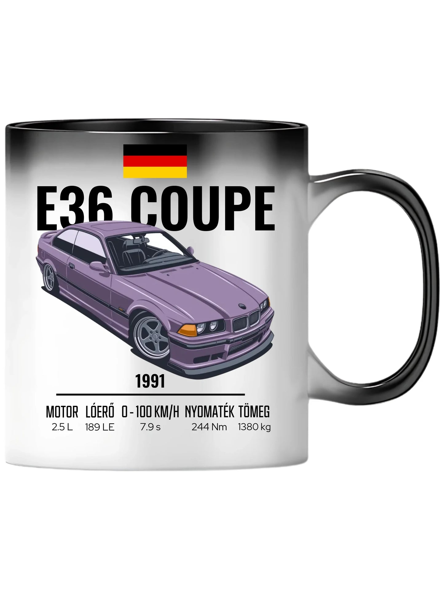 Autó illusztráció - E36 Coupe 66. - Egyedi személyre szabható bögre