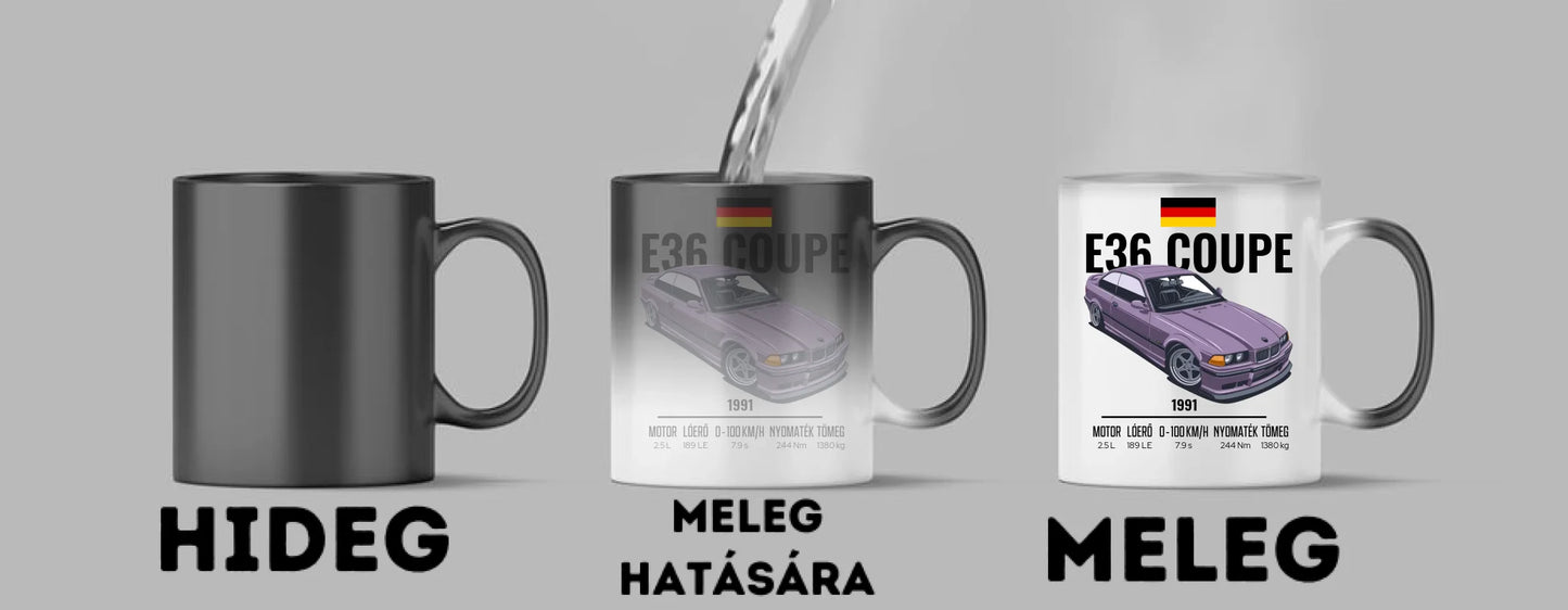 Autó illusztráció - E36 Coupe 66. - Egyedi személyre szabható bögre