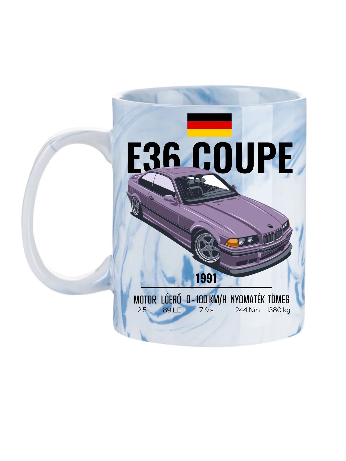 Autó illusztráció - E36 Coupe 66. - Egyedi személyre szabható bögre