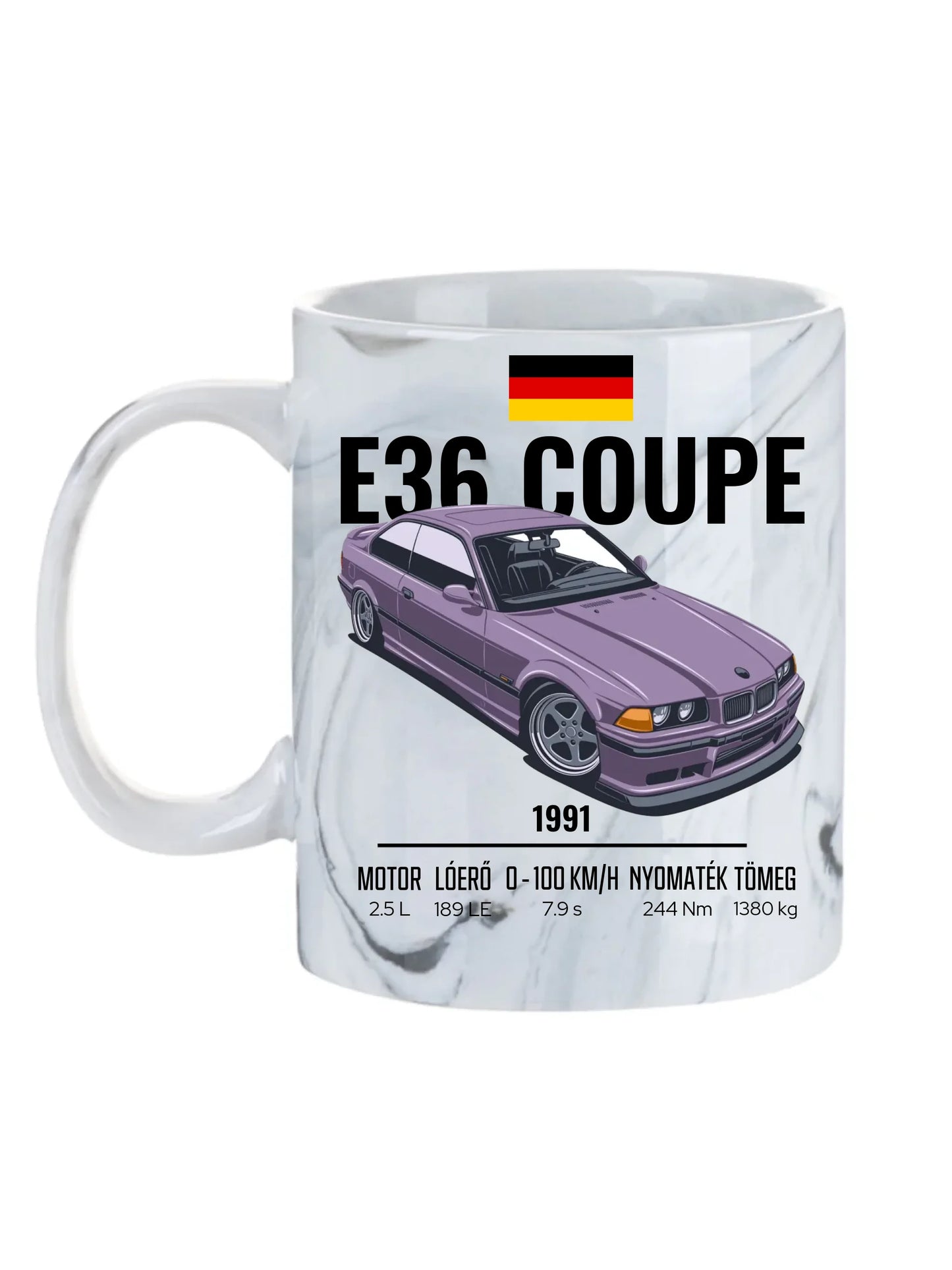 Autó illusztráció - E36 Coupe 66. - Egyedi személyre szabható bögre