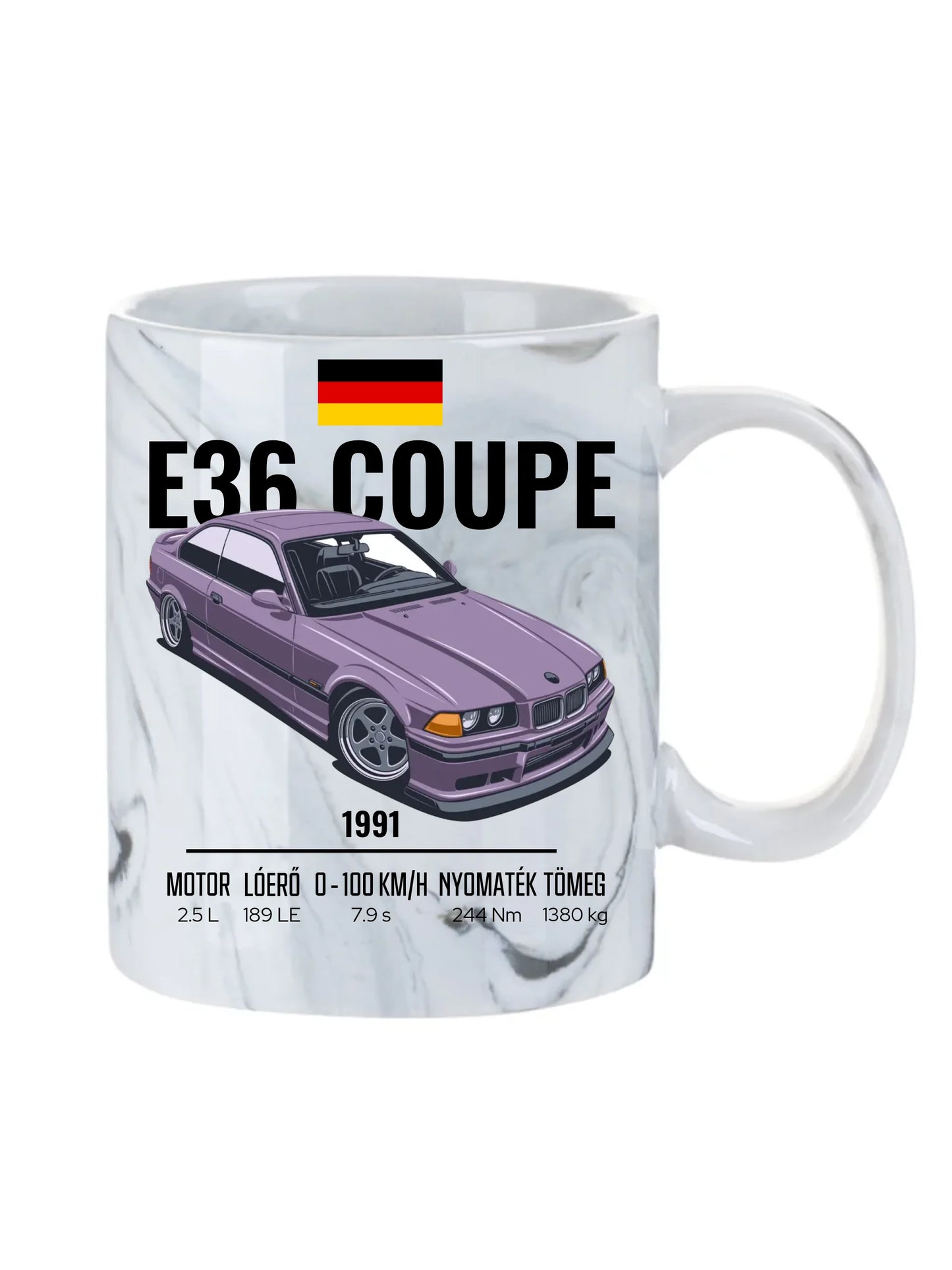 Autó illusztráció - E36 Coupe 66. - Egyedi személyre szabható bögre