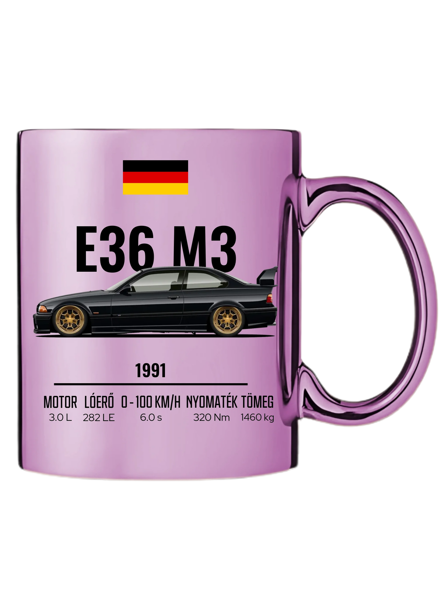 Autó illusztráció - E36 M3 67. - Egyedi személyre szabható bögre