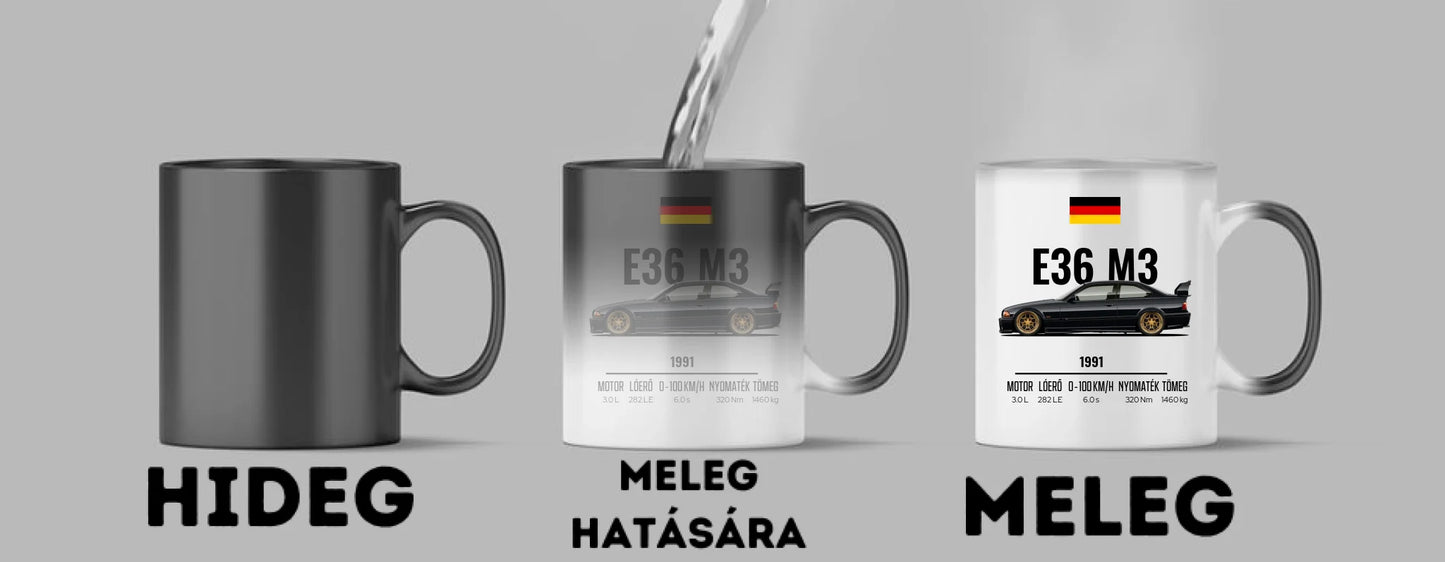 Autó illusztráció - E36 M3 67. - Egyedi személyre szabható bögre