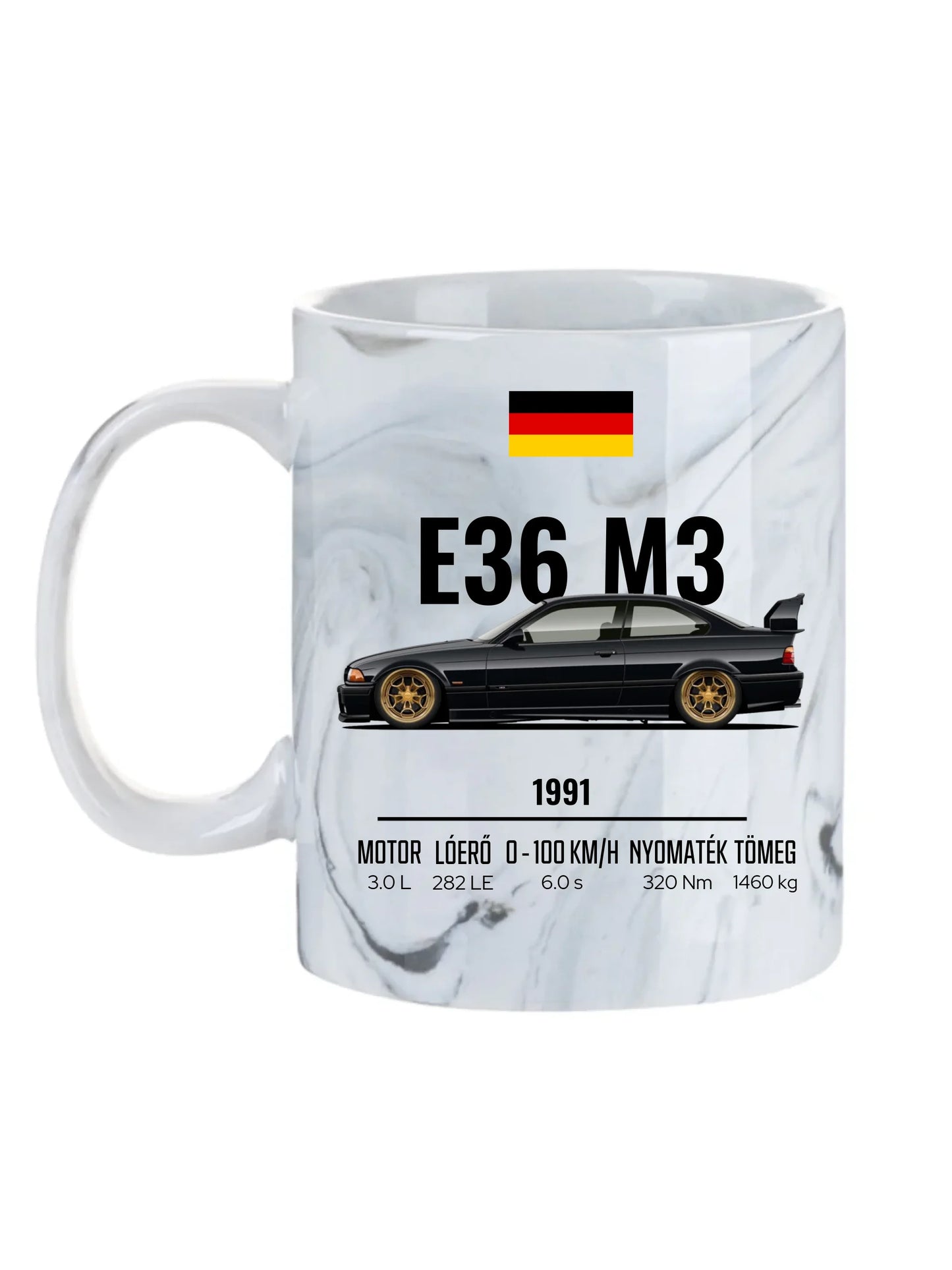 Autó illusztráció - E36 M3 67. - Egyedi személyre szabható bögre
