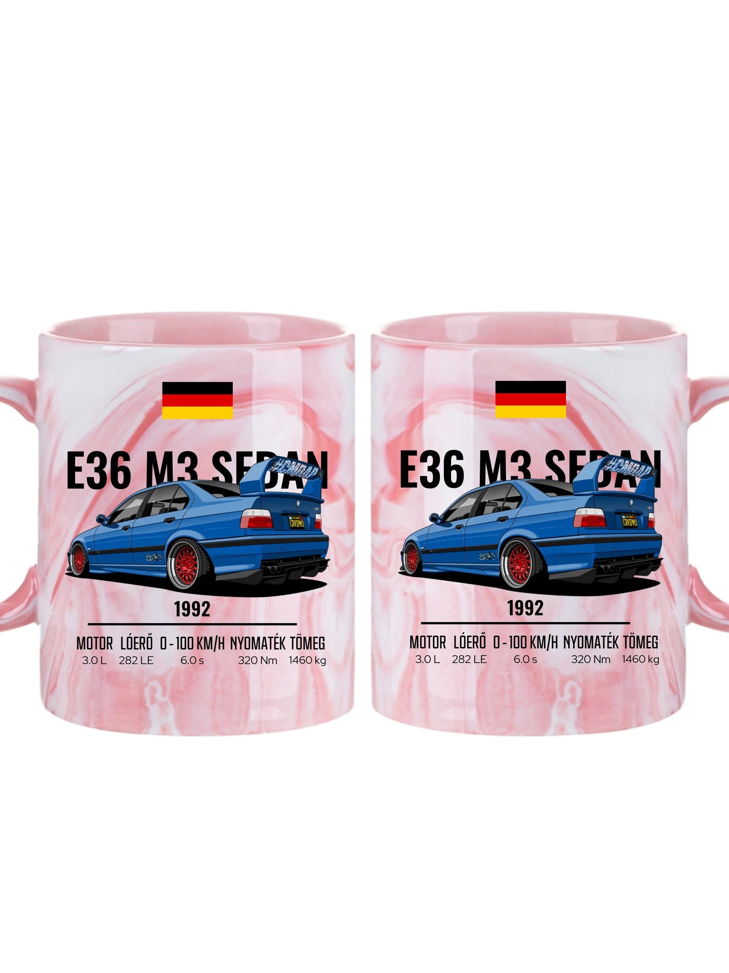 Autó illusztráció - E36 M3 Sedan 69. - Egyedi személyre szabható bögre