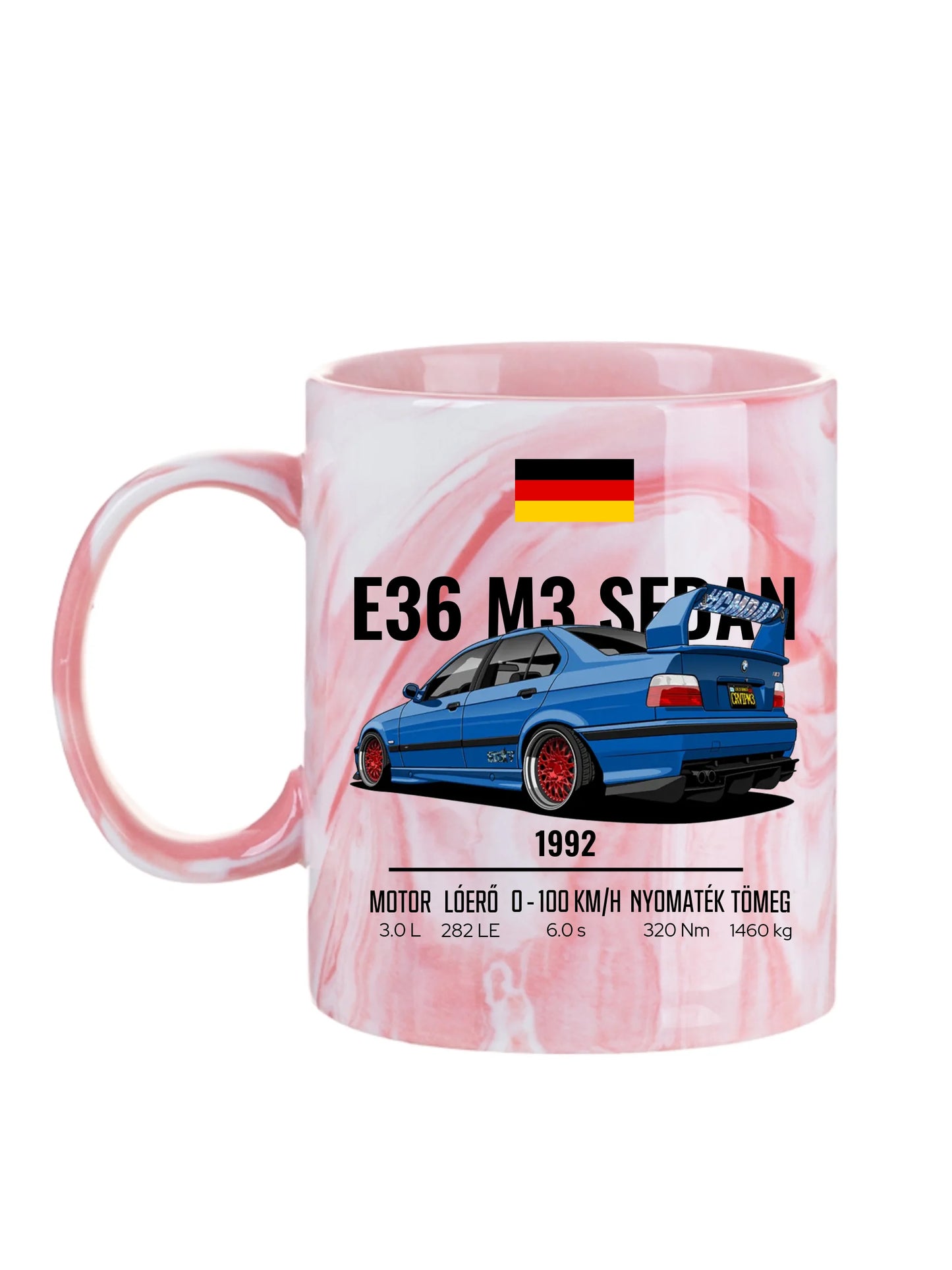 Autó illusztráció - E36 M3 Sedan 69. - Egyedi személyre szabható bögre