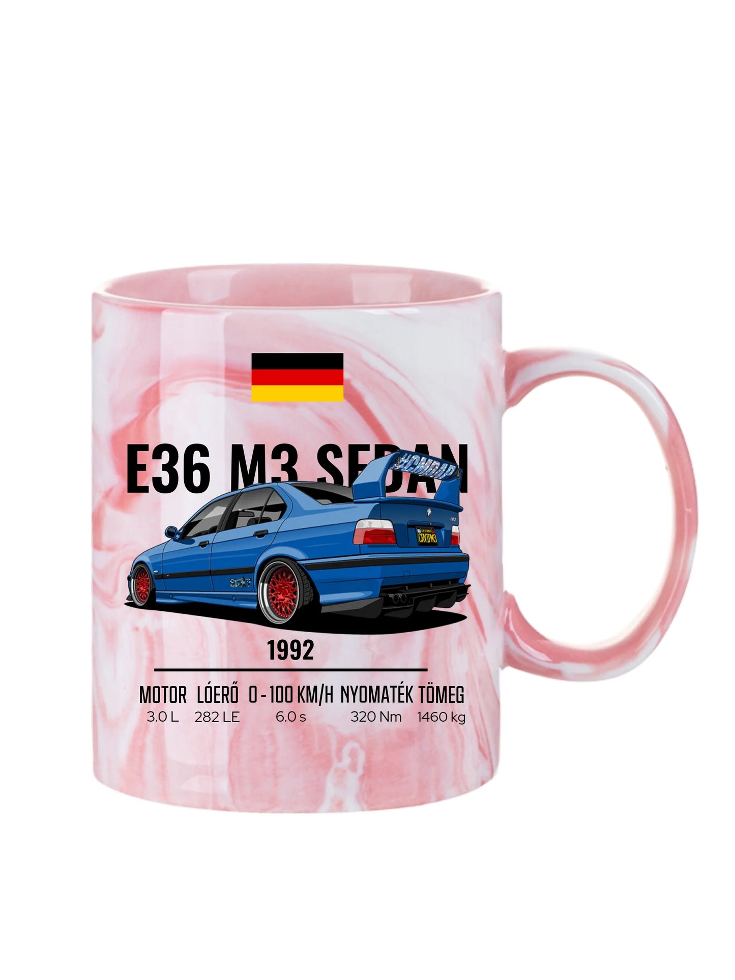 Autó illusztráció - E36 M3 Sedan 69. - Egyedi személyre szabható bögre