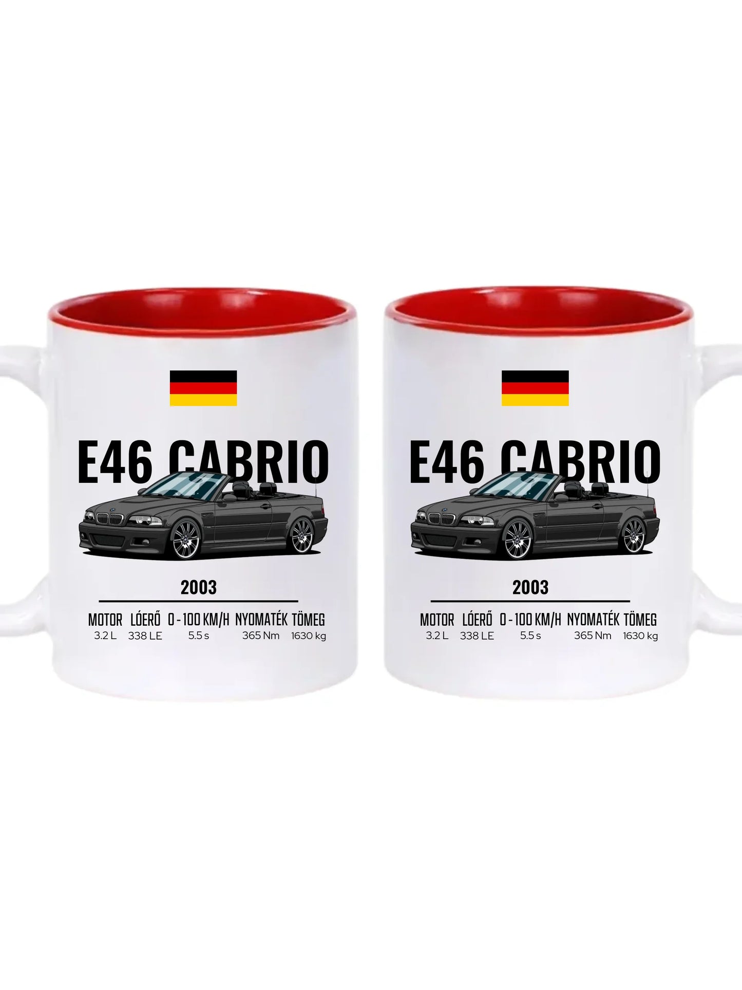 Autó illusztráció - E46 M3 Cabrio 70. - Egyedi személyre szabható bögre