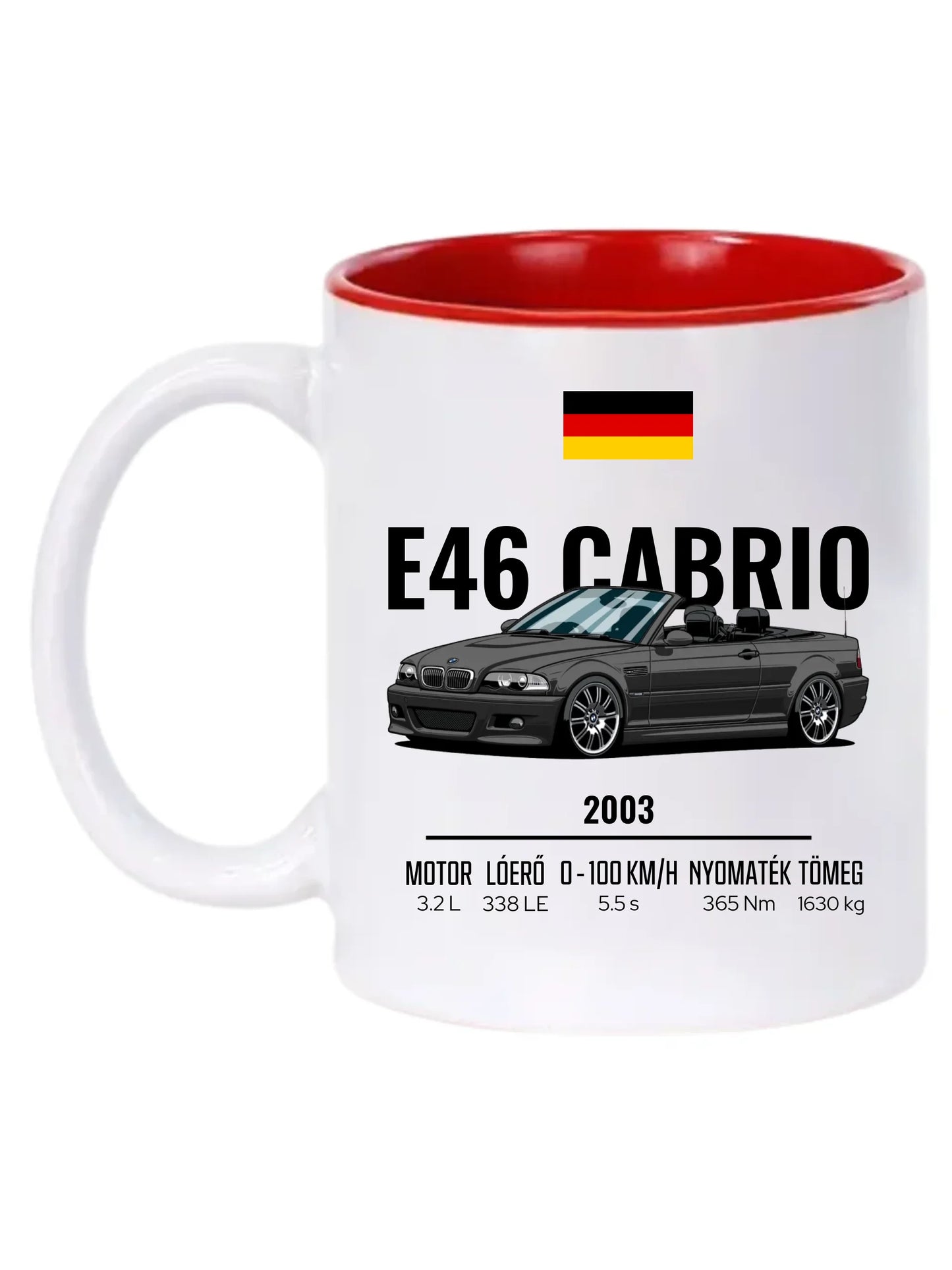 Autó illusztráció - E46 M3 Cabrio 70. - Egyedi személyre szabható bögre