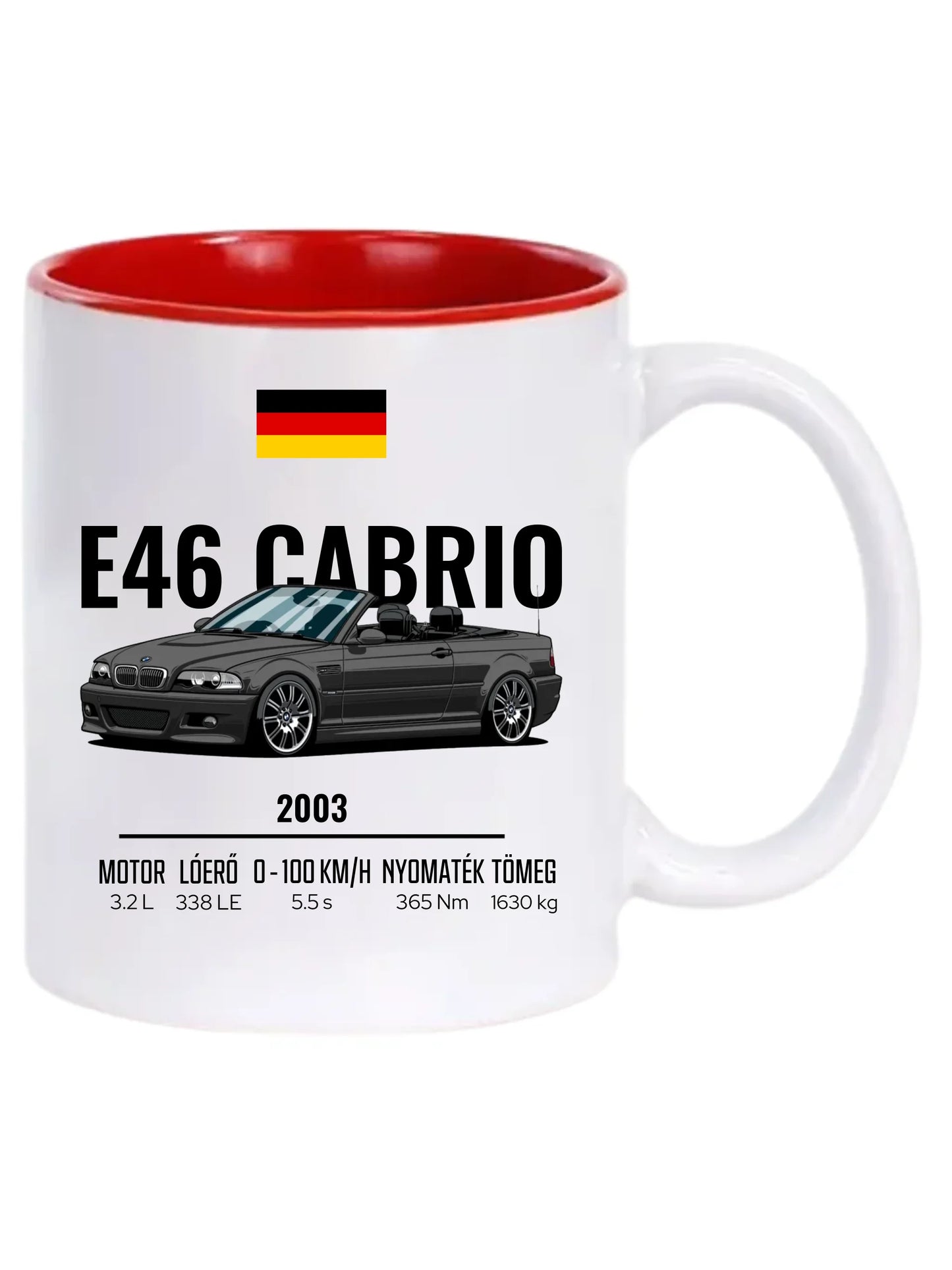 Autó illusztráció - E46 M3 Cabrio 70. - Egyedi személyre szabható bögre