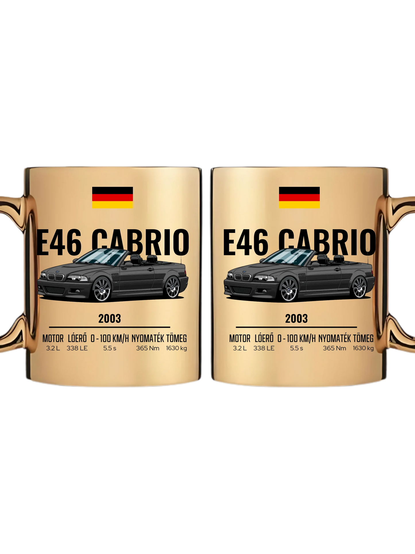 Autó illusztráció - E46 M3 Cabrio 70. - Egyedi személyre szabható bögre
