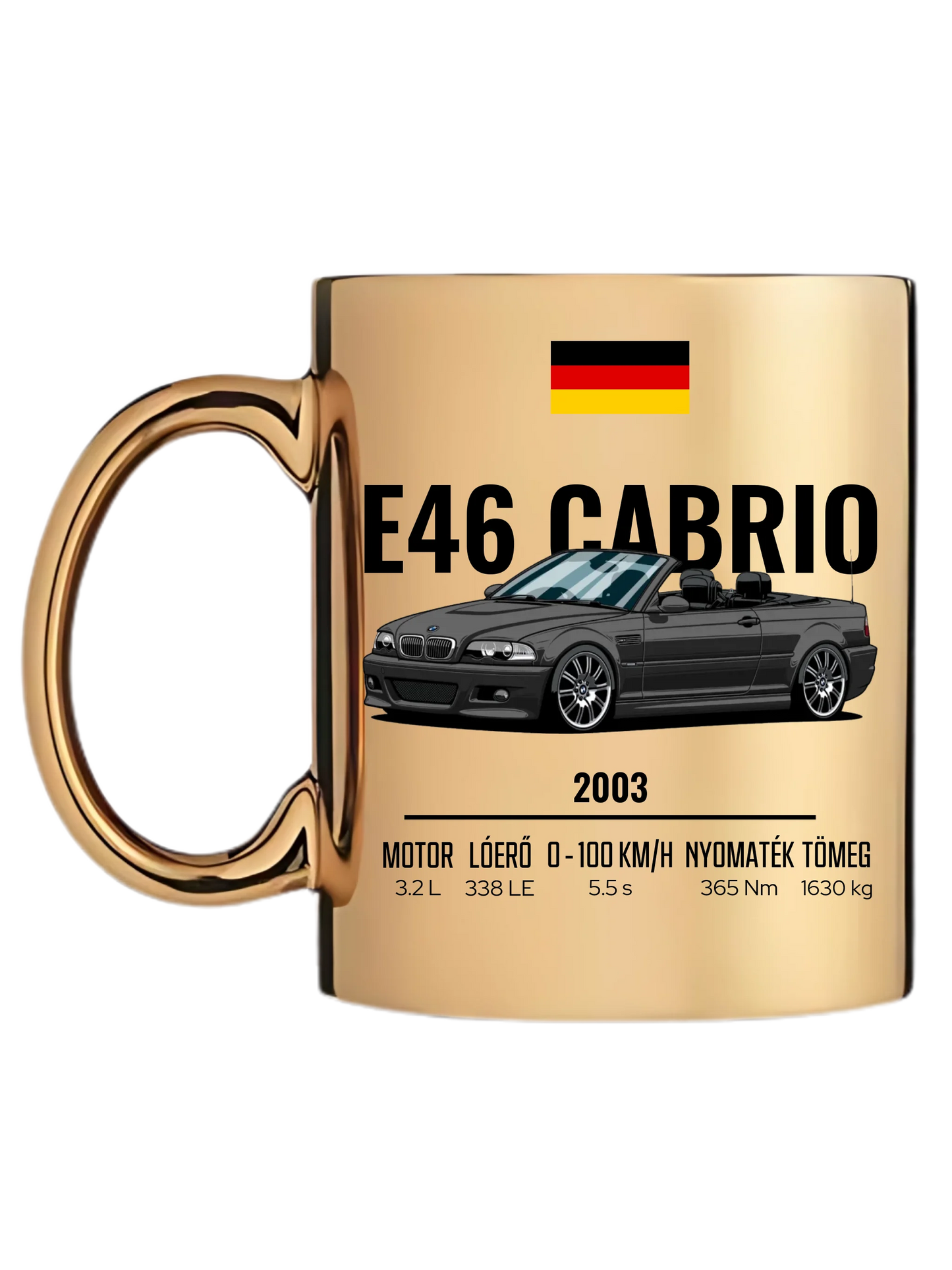 Autó illusztráció - E46 M3 Cabrio 70. - Egyedi személyre szabható bögre