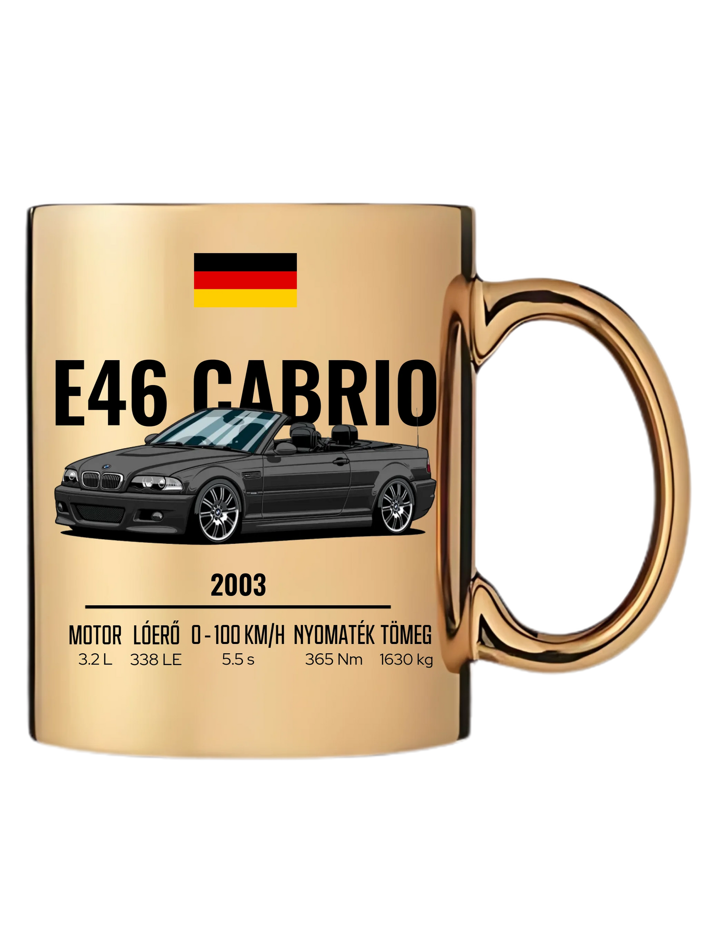 Autó illusztráció - E46 M3 Cabrio 70. - Egyedi személyre szabható bögre