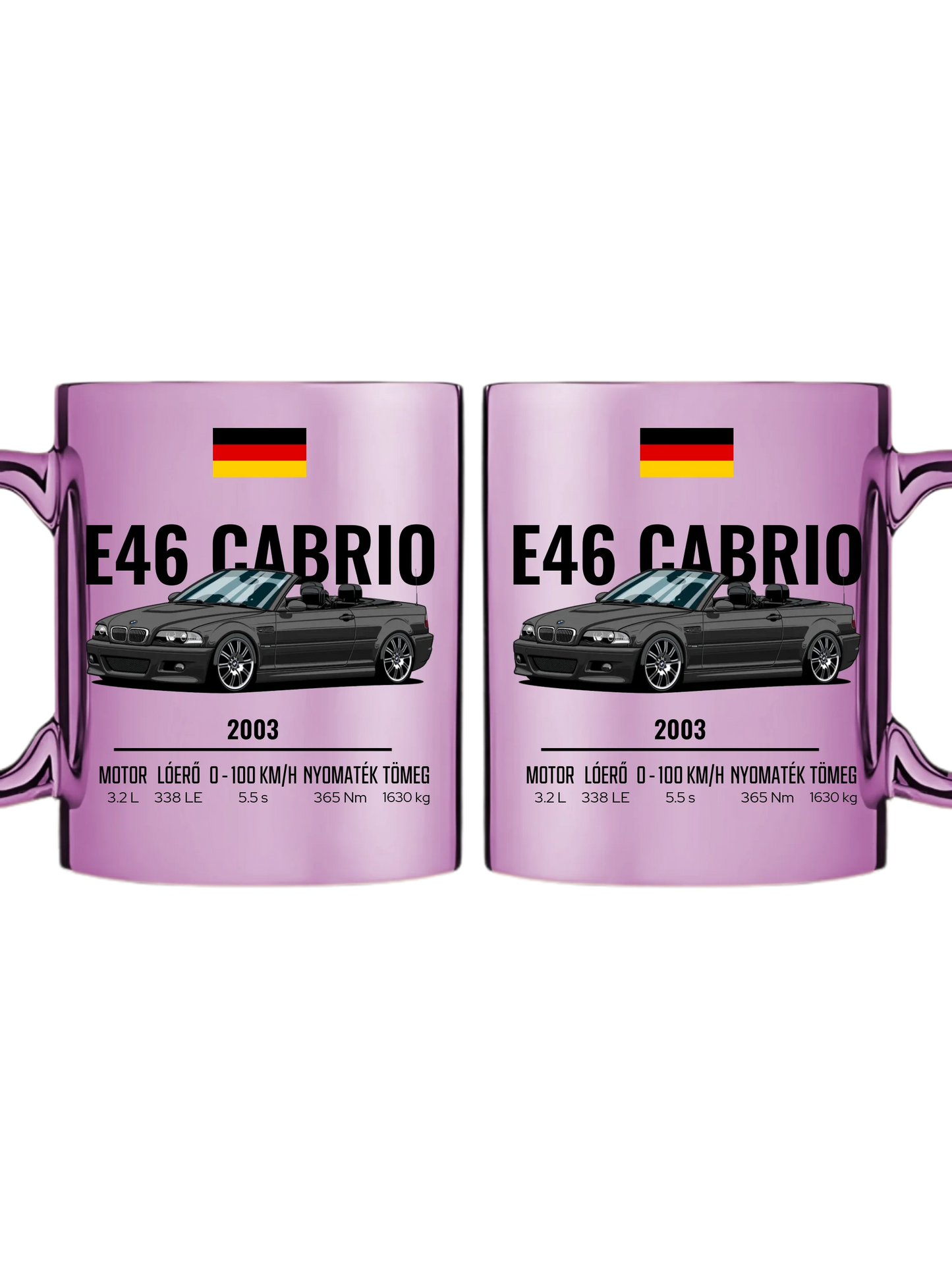 Autó illusztráció - E46 M3 Cabrio 70. - Egyedi személyre szabható bögre