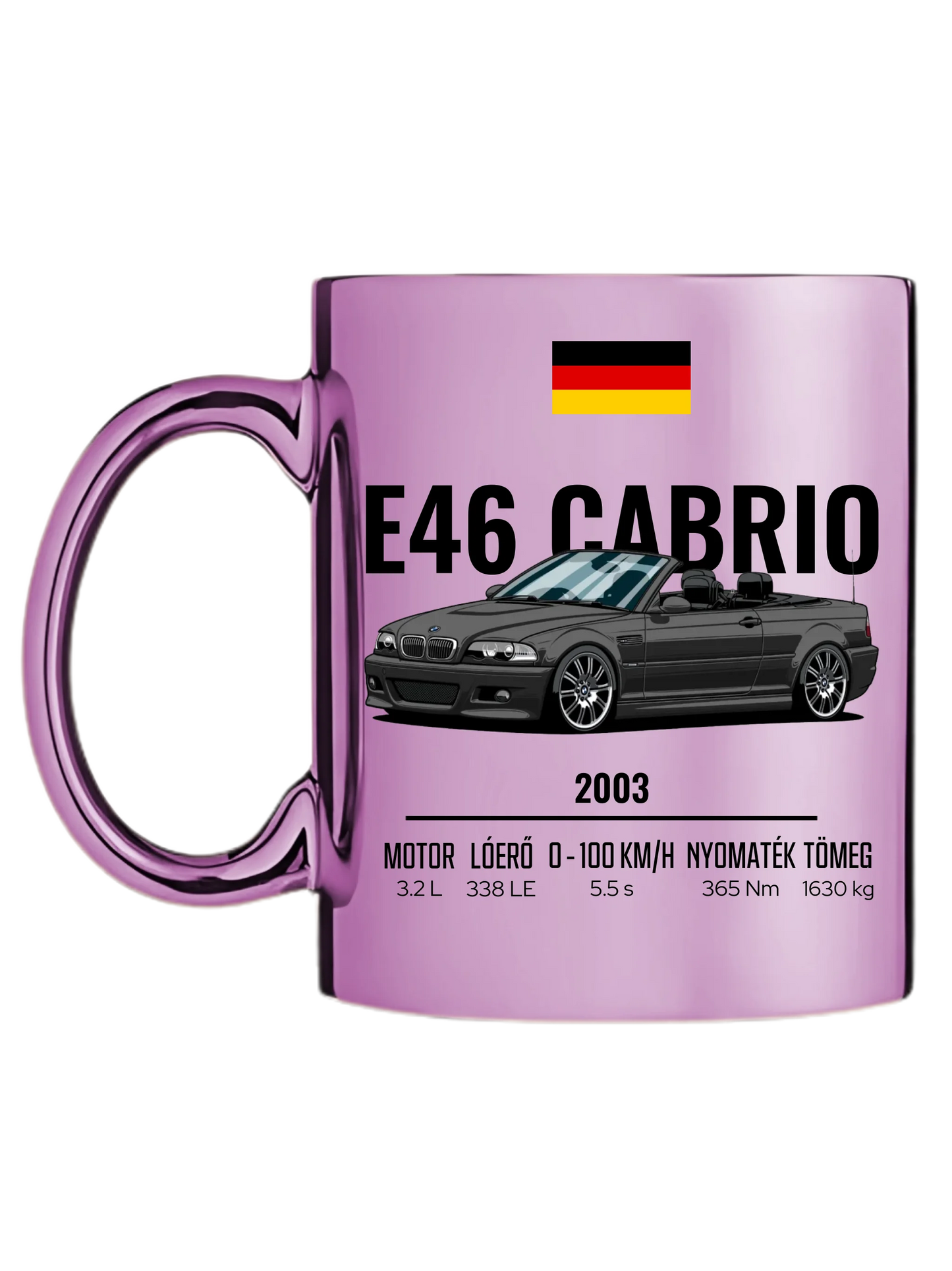 Autó illusztráció - E46 M3 Cabrio 70. - Egyedi személyre szabható bögre