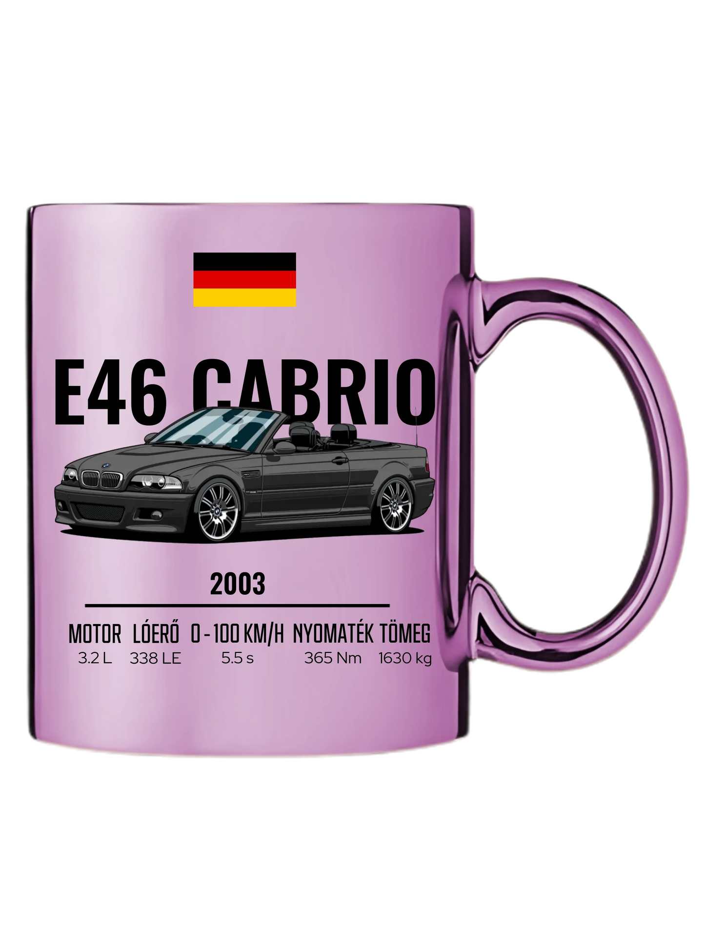 Autó illusztráció - E46 M3 Cabrio 70. - Egyedi személyre szabható bögre