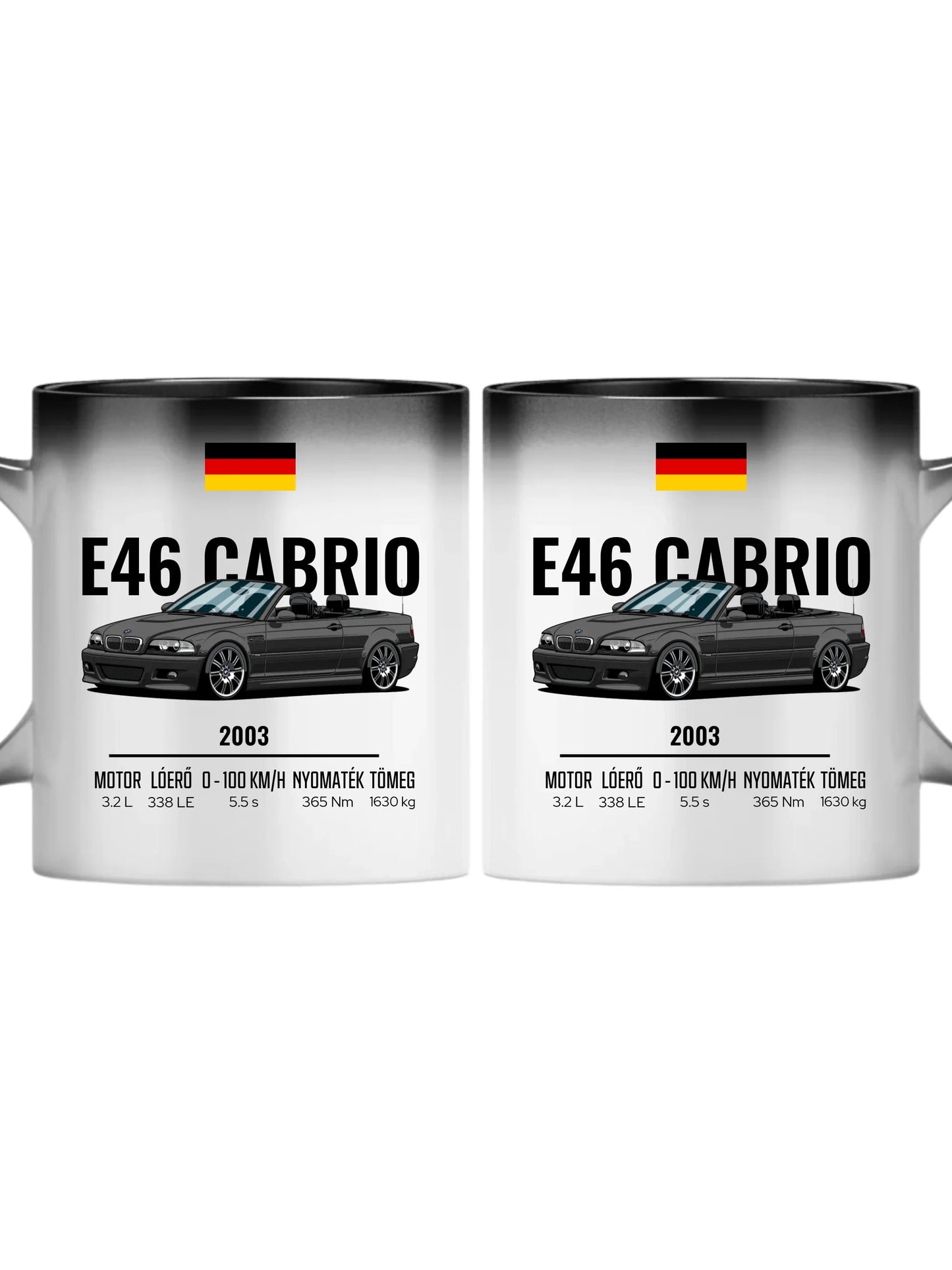 Autó illusztráció - E46 M3 Cabrio 70. - Egyedi személyre szabható bögre