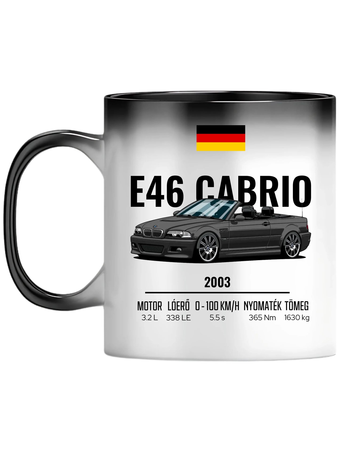 Autó illusztráció - E46 M3 Cabrio 70. - Egyedi személyre szabható bögre
