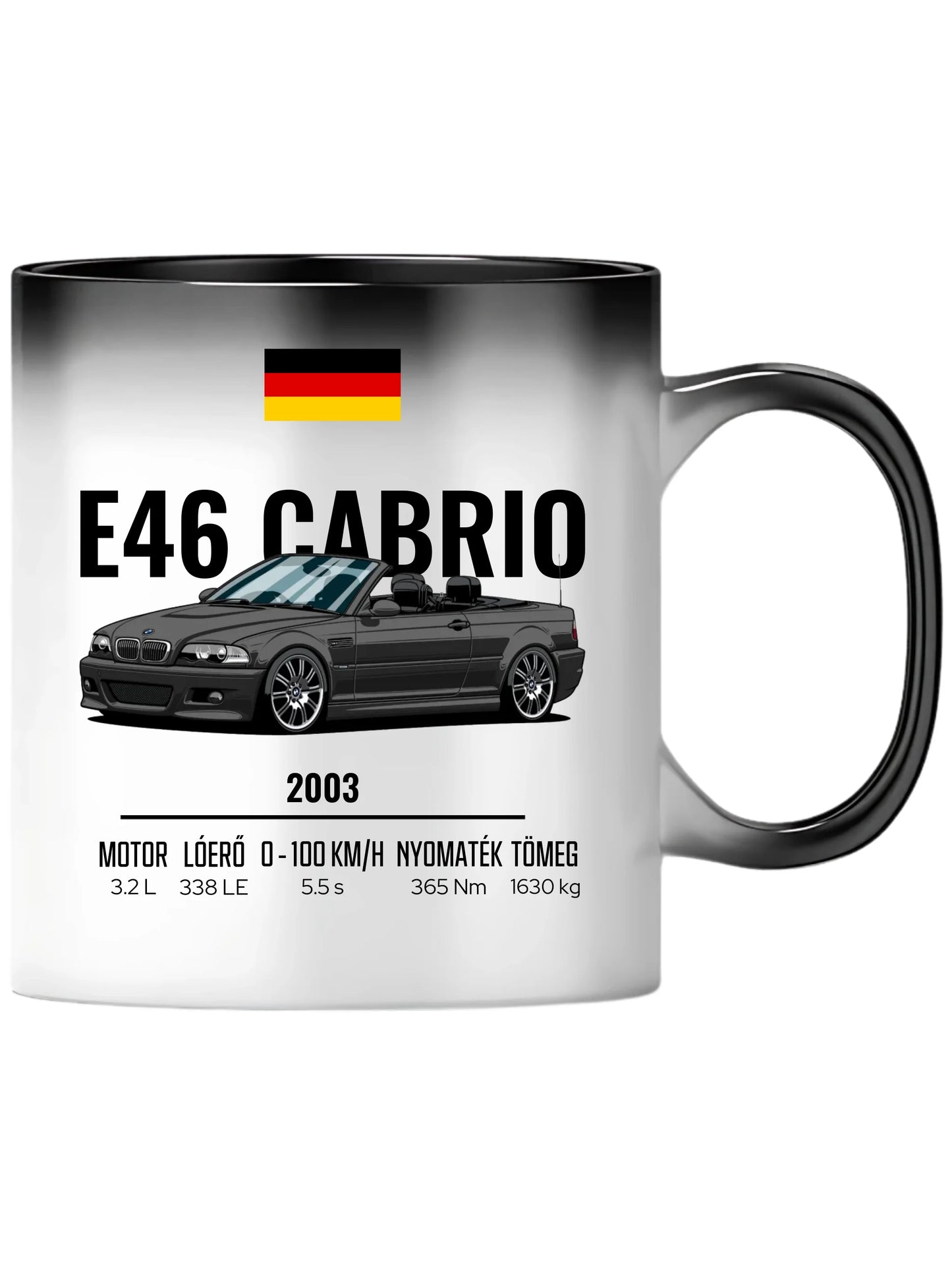 Autó illusztráció - E46 M3 Cabrio 70. - Egyedi személyre szabható bögre