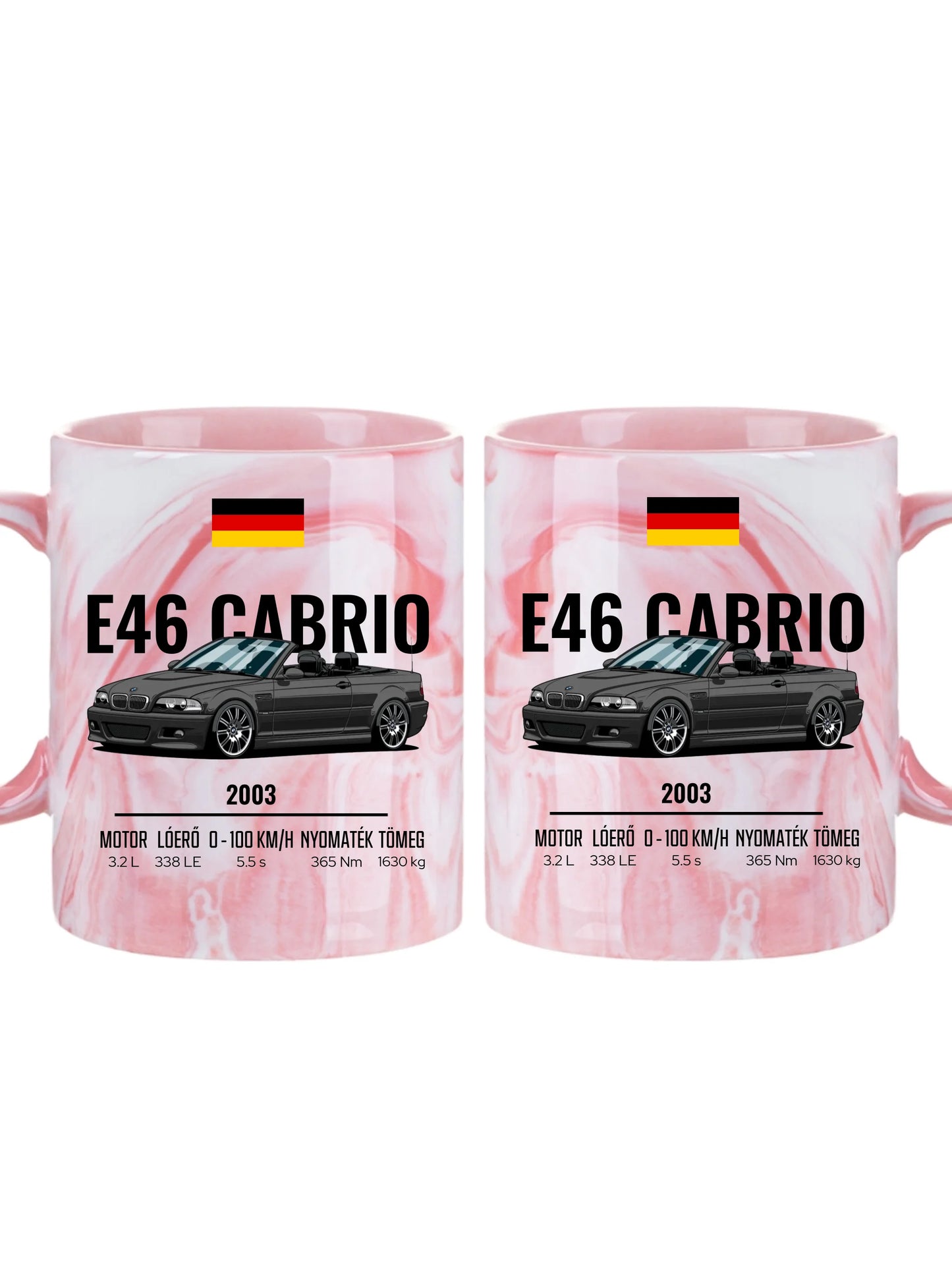 Autó illusztráció - E46 M3 Cabrio 70. - Egyedi személyre szabható bögre