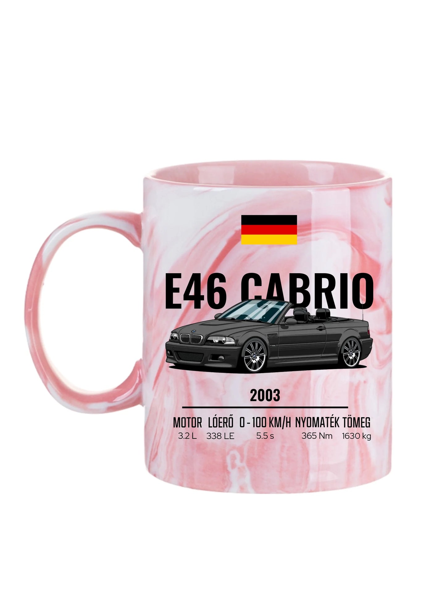 Autó illusztráció - E46 M3 Cabrio 70. - Egyedi személyre szabható bögre