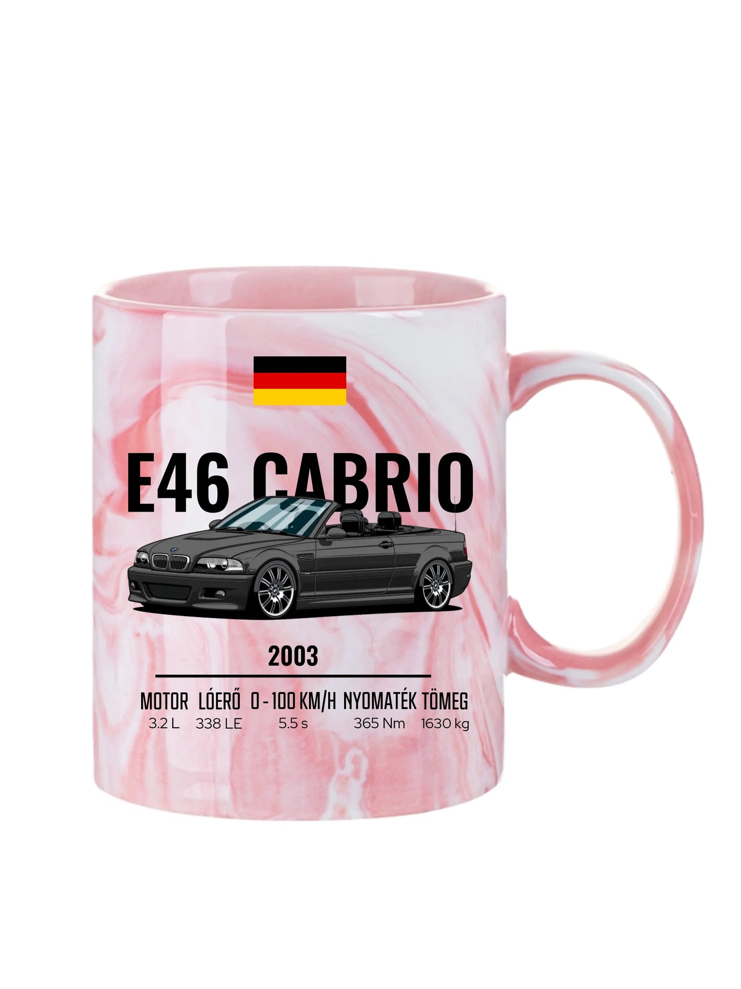Autó illusztráció - E46 M3 Cabrio 70. - Egyedi személyre szabható bögre