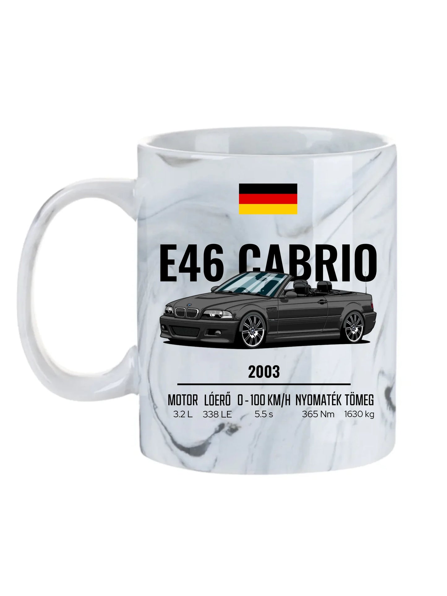 Autó illusztráció - E46 M3 Cabrio 70. - Egyedi személyre szabható bögre