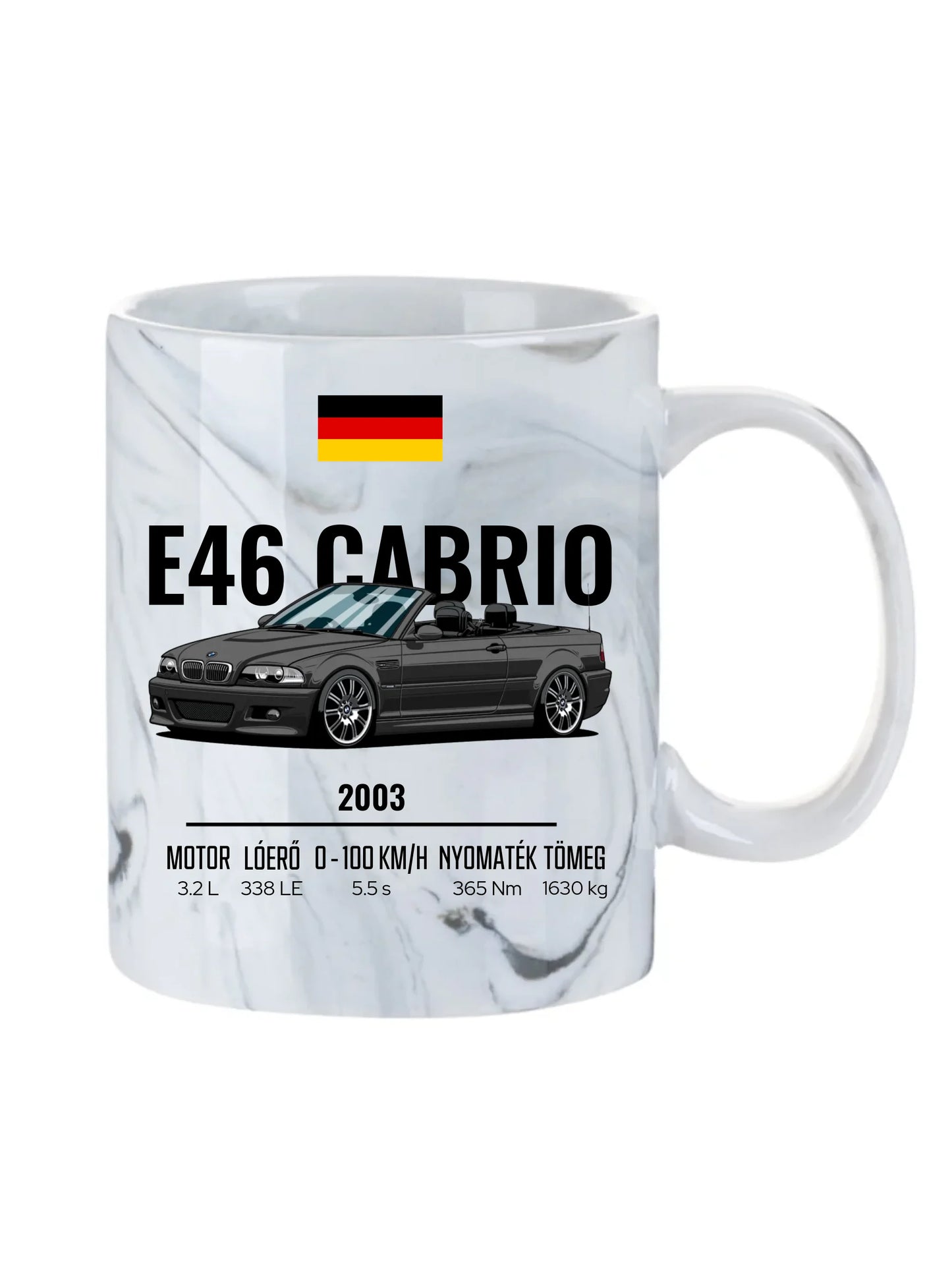 Autó illusztráció - E46 M3 Cabrio 70. - Egyedi személyre szabható bögre