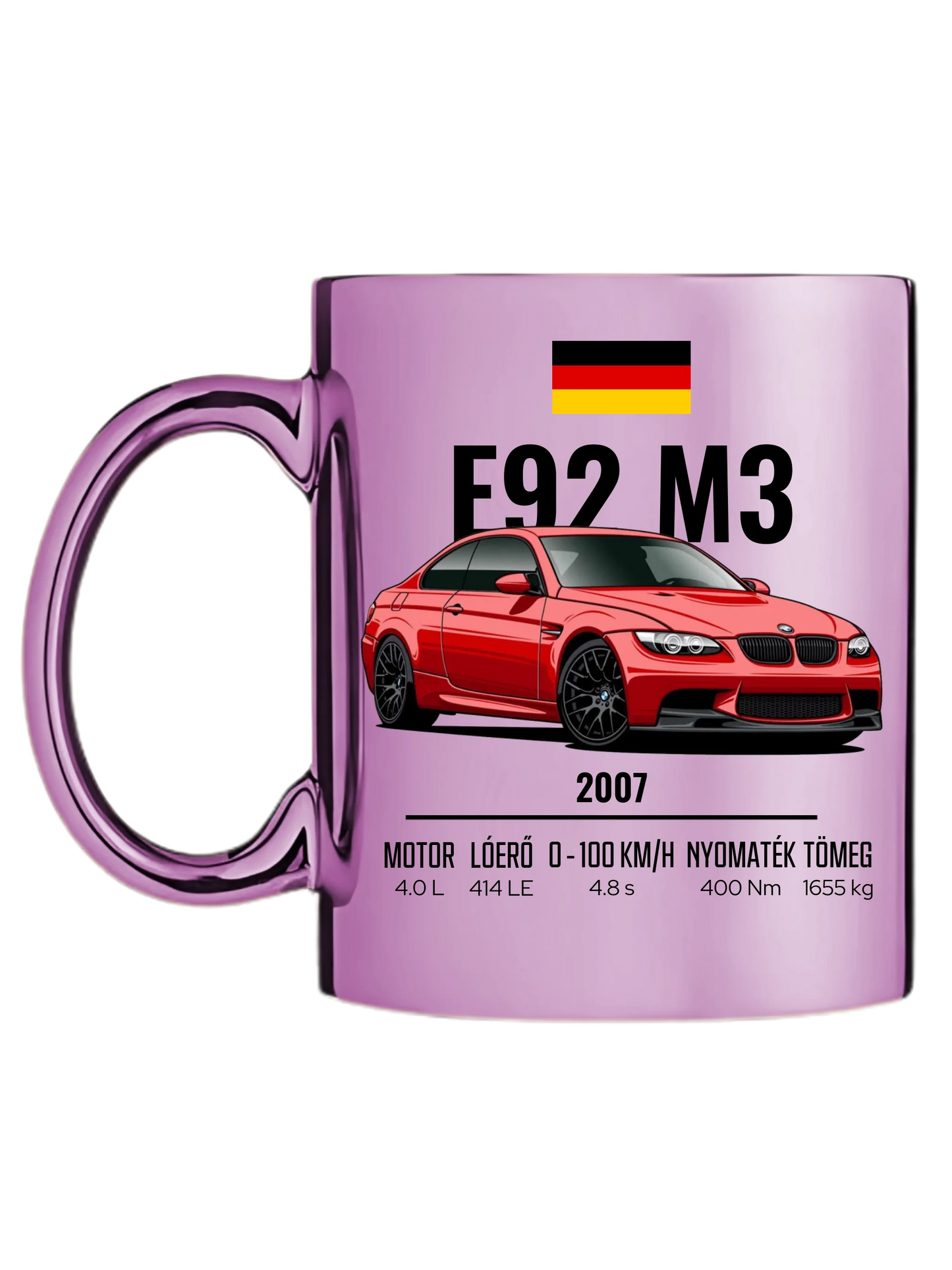 Autó illusztráció - E92 M3 71. - Egyedi személyre szabható bögre
