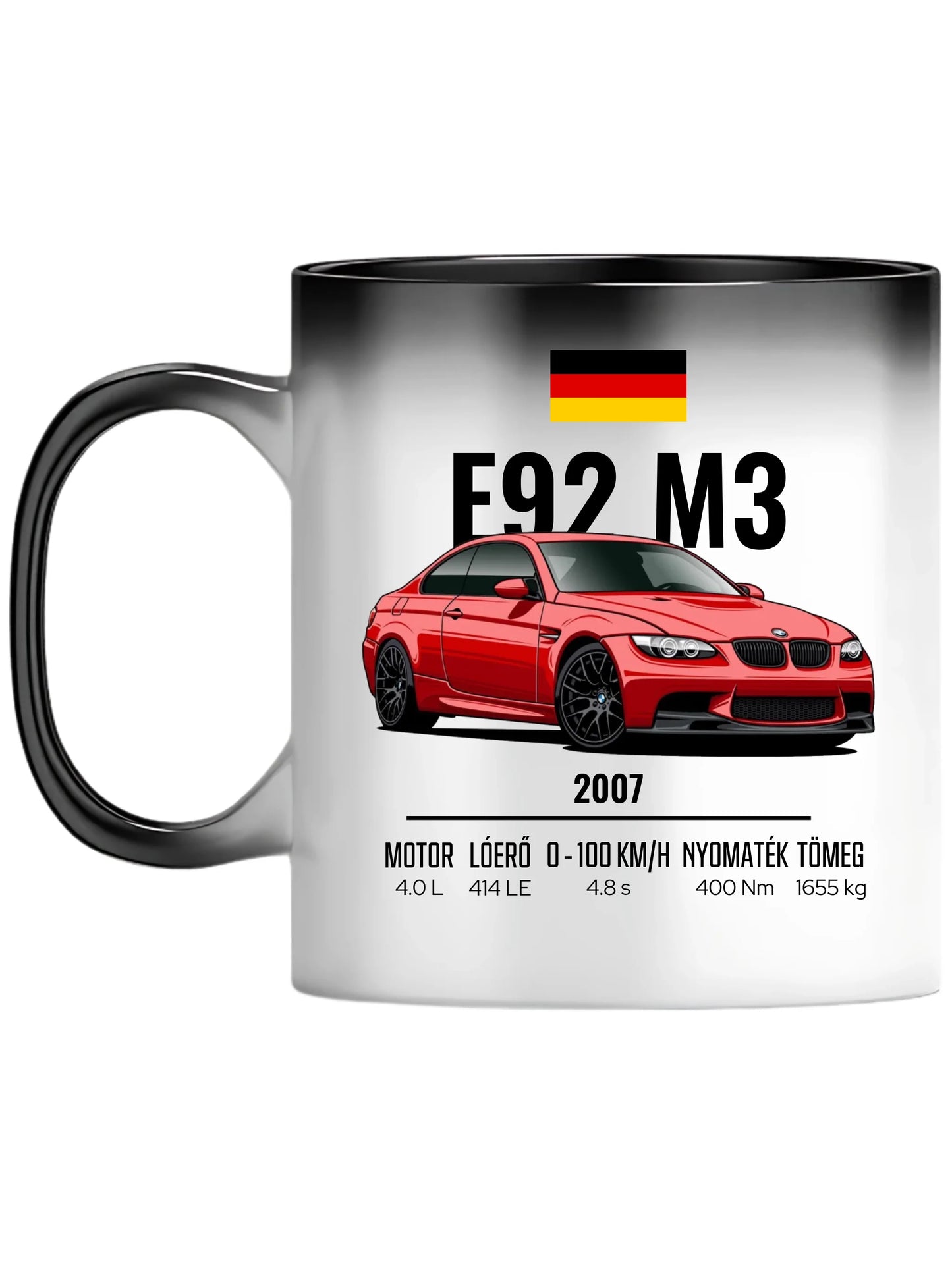 Autó illusztráció - E92 M3 71. - Egyedi személyre szabható bögre