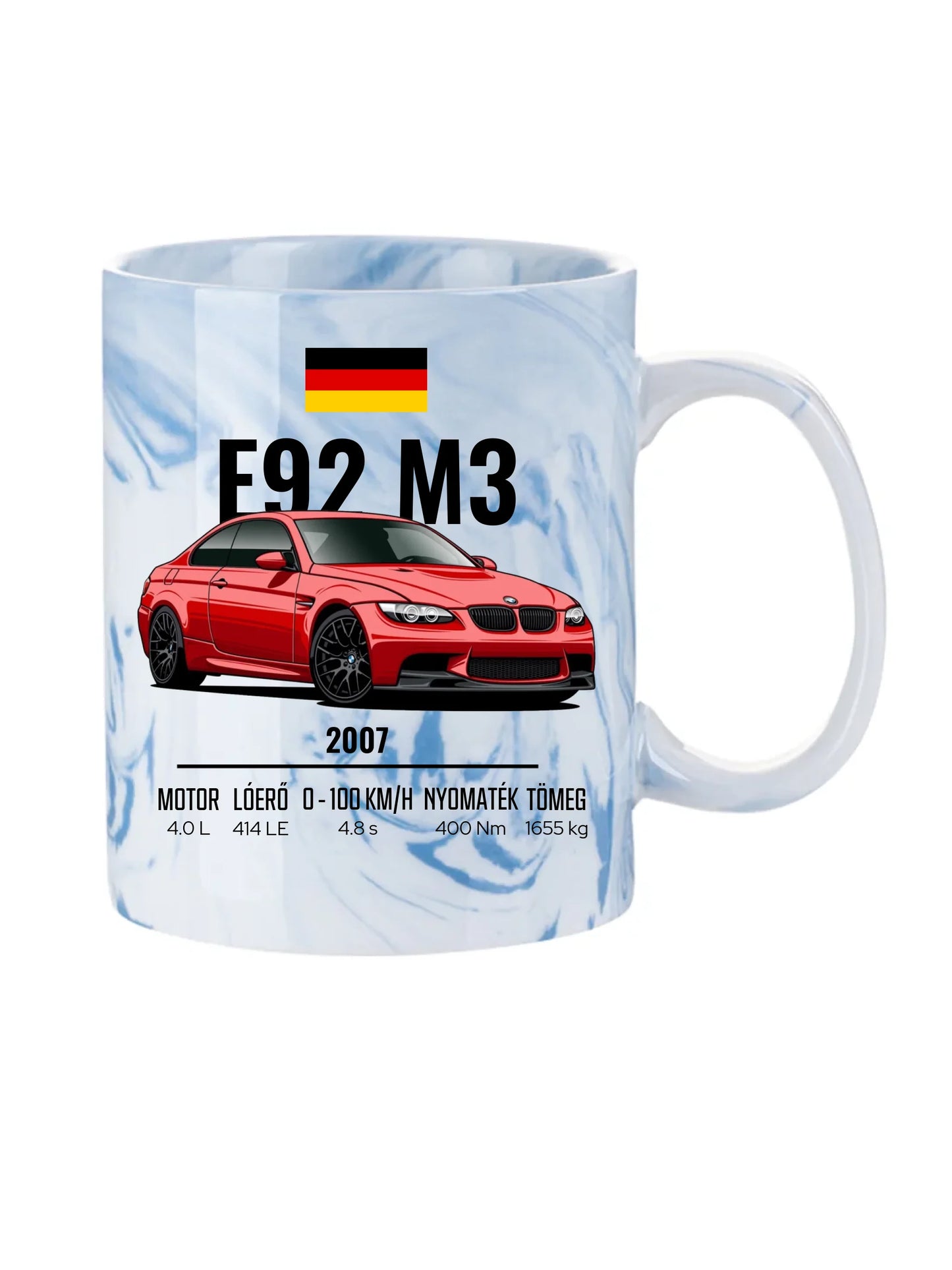 Autó illusztráció - E92 M3 71. - Egyedi személyre szabható bögre