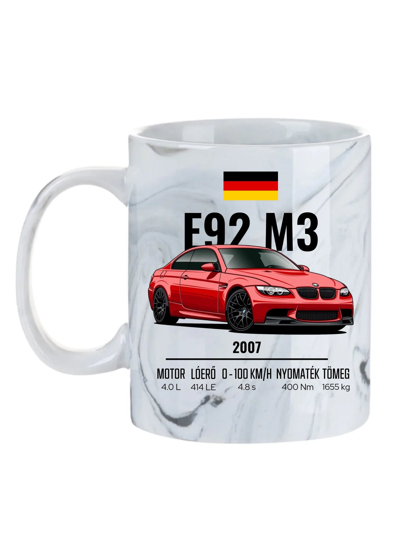 Autó illusztráció - E92 M3 71. - Egyedi személyre szabható bögre