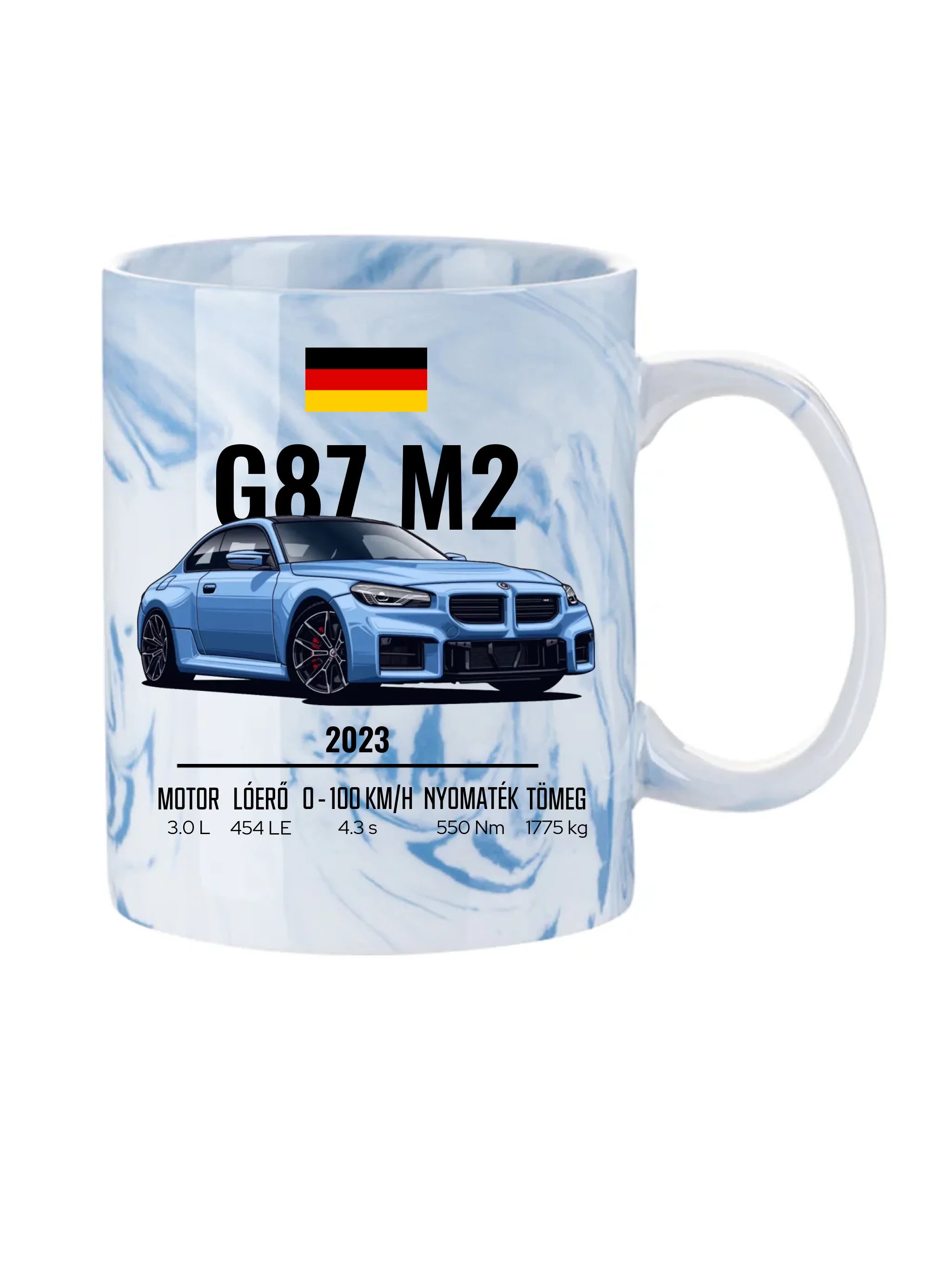Autó illusztráció - G87 M2 72. - Egyedi személyre szabható bögre