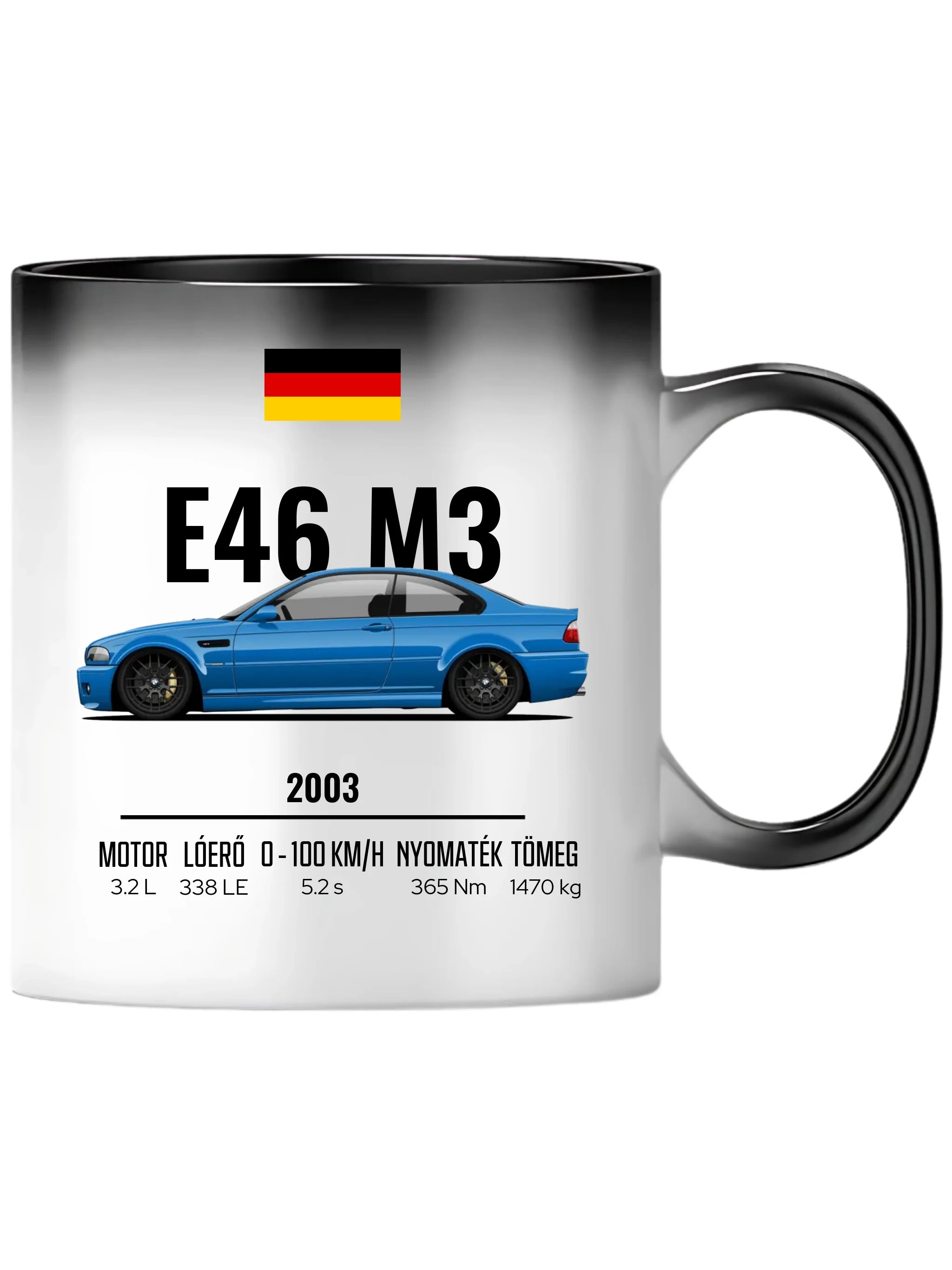 Autó illusztráció - E46 M3 75. - Egyedi személyre szabható bögre