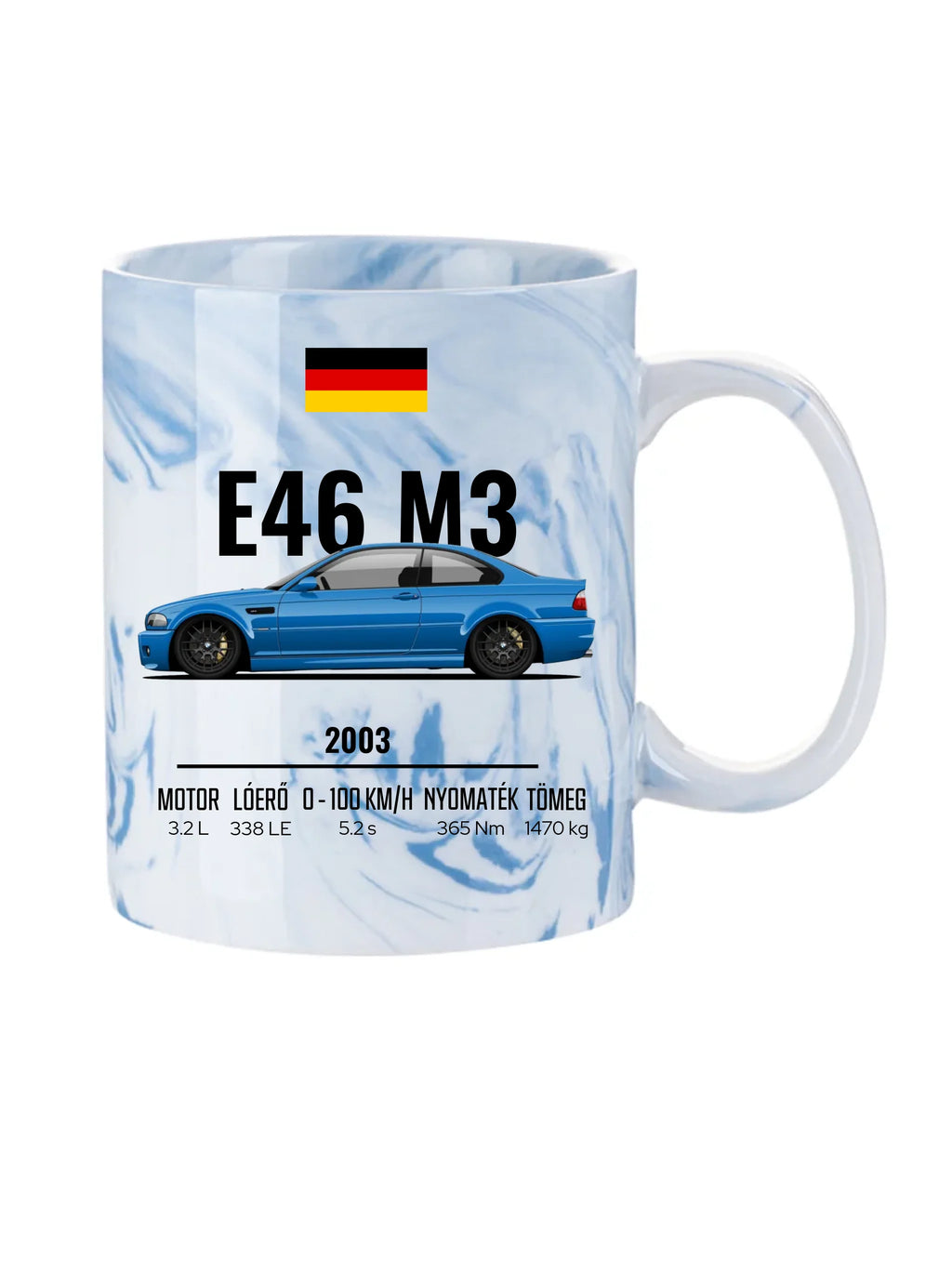 Autó illusztráció - E46 M3 75. - Egyedi személyre szabható bögre