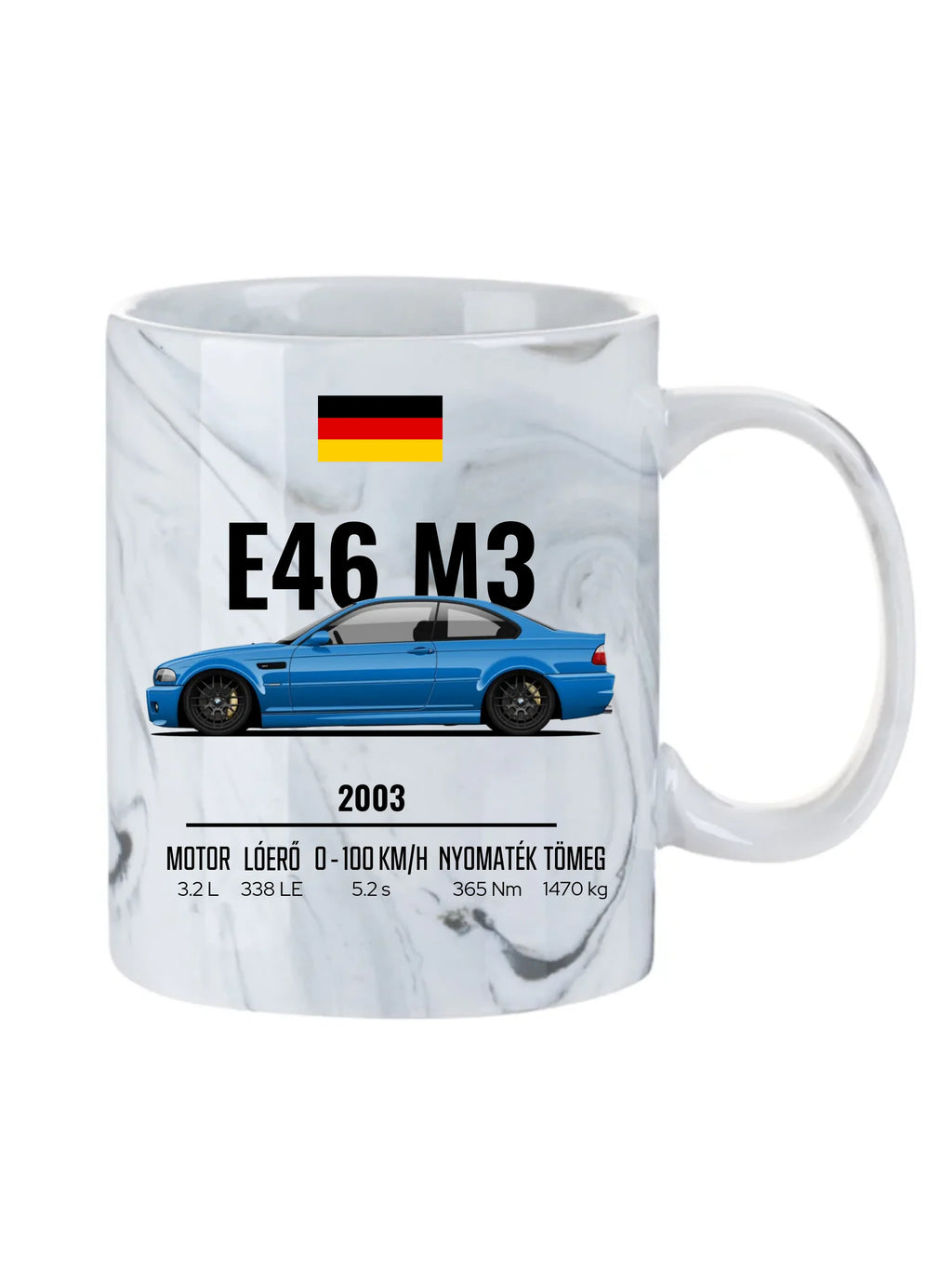 Autó illusztráció - E46 M3 75. - Egyedi személyre szabható bögre
