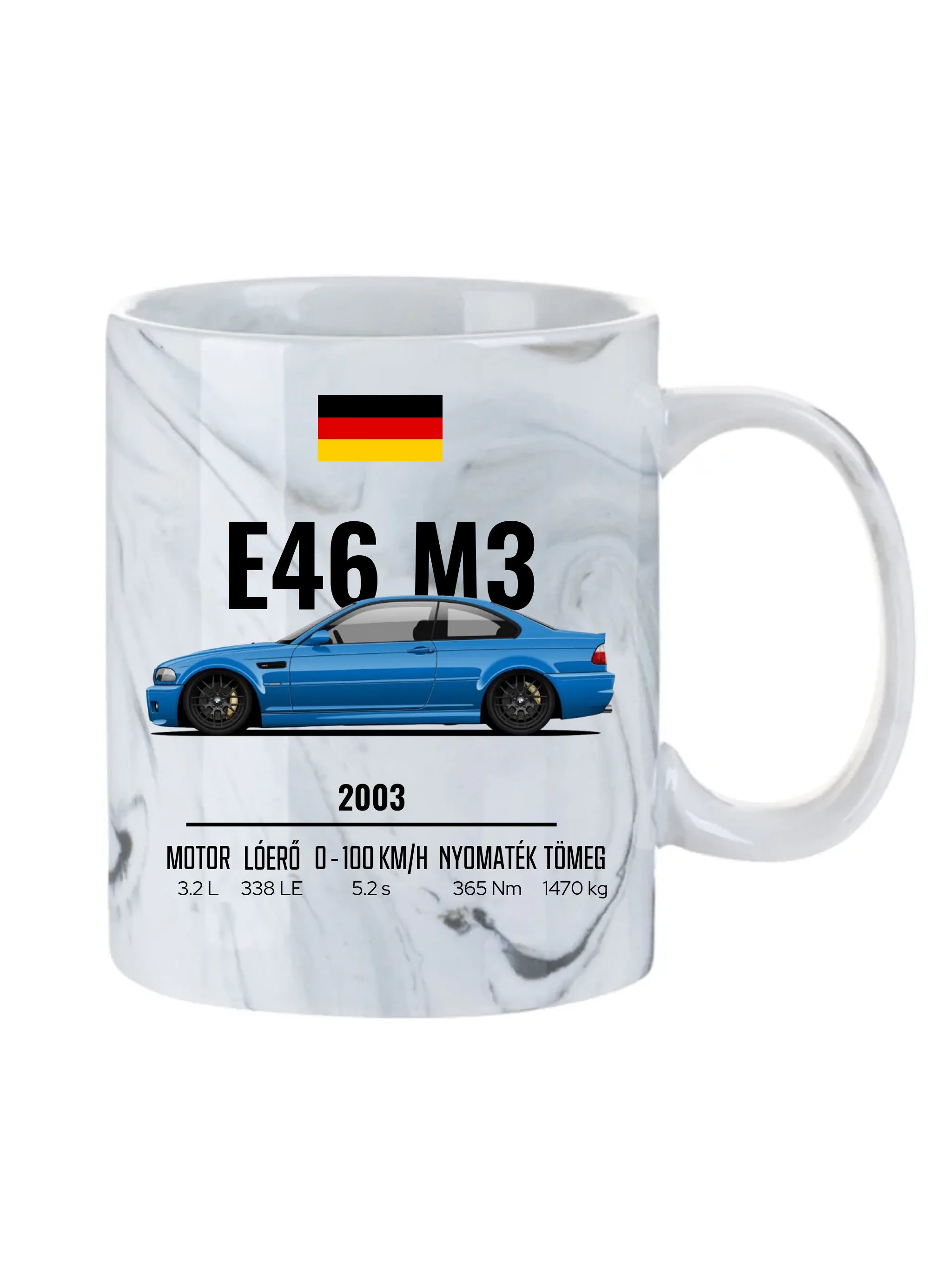Autó illusztráció - E46 M3 75. - Egyedi személyre szabható bögre