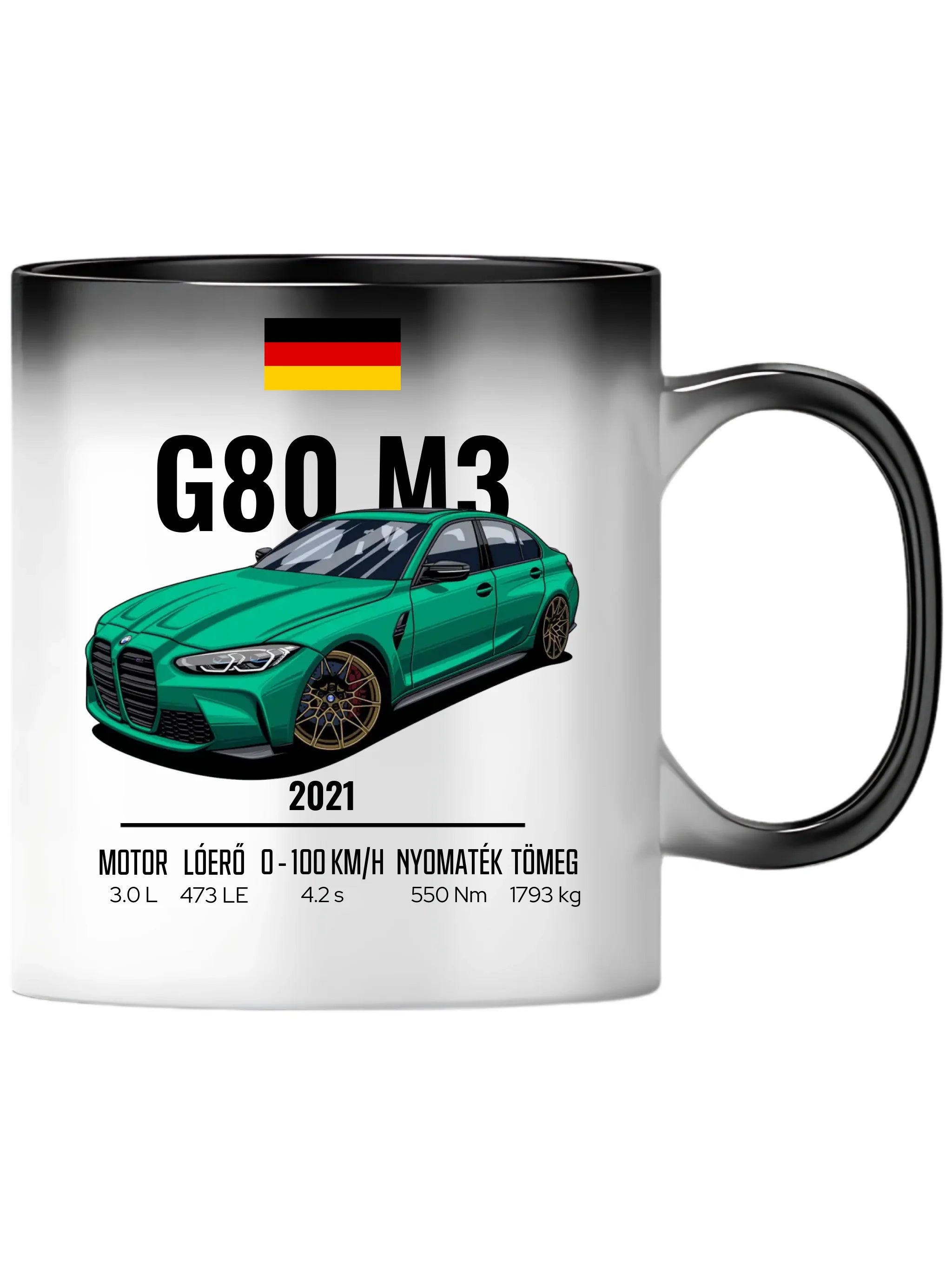 Autó illusztráció - G80 M3 76. - Egyedi személyre szabható bögre