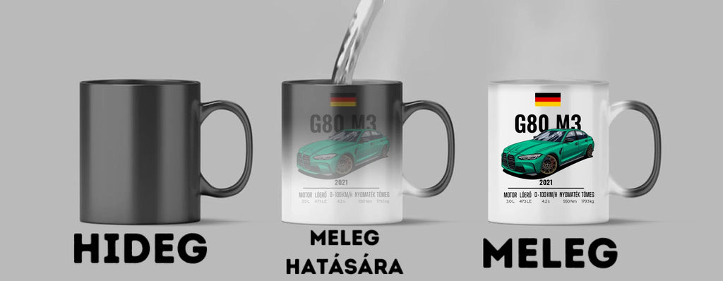 Autó illusztráció - G80 M3 76. - Egyedi személyre szabható bögre