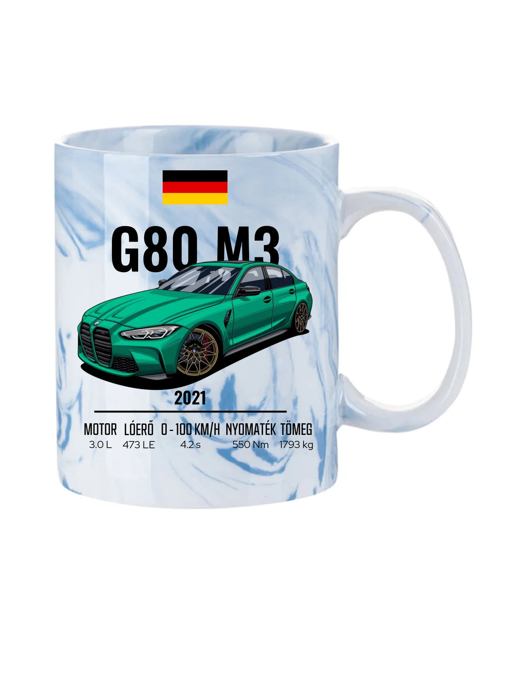Autó illusztráció - G80 M3 76. - Egyedi személyre szabható bögre