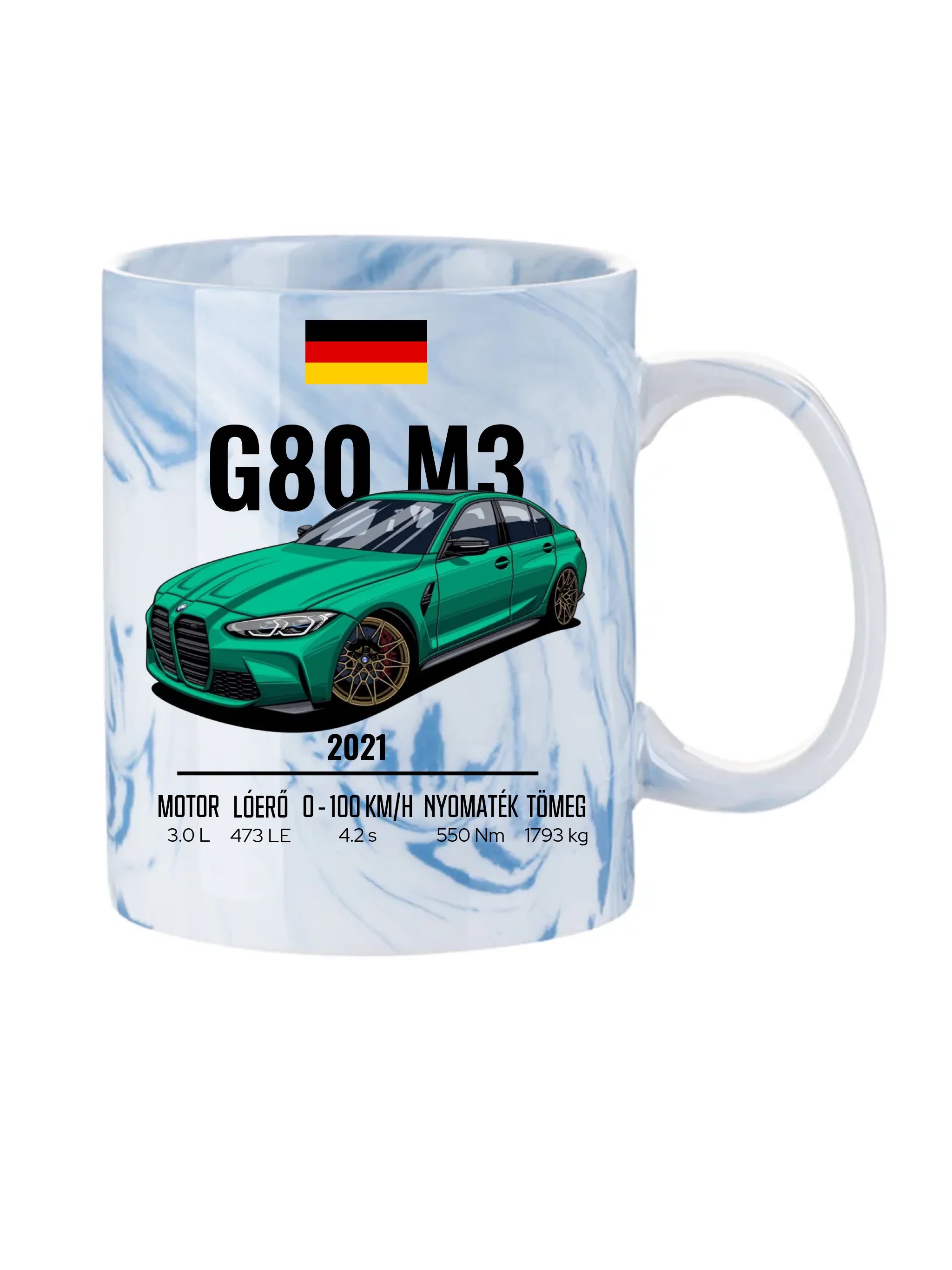 Autó illusztráció - G80 M3 76. - Egyedi személyre szabható bögre
