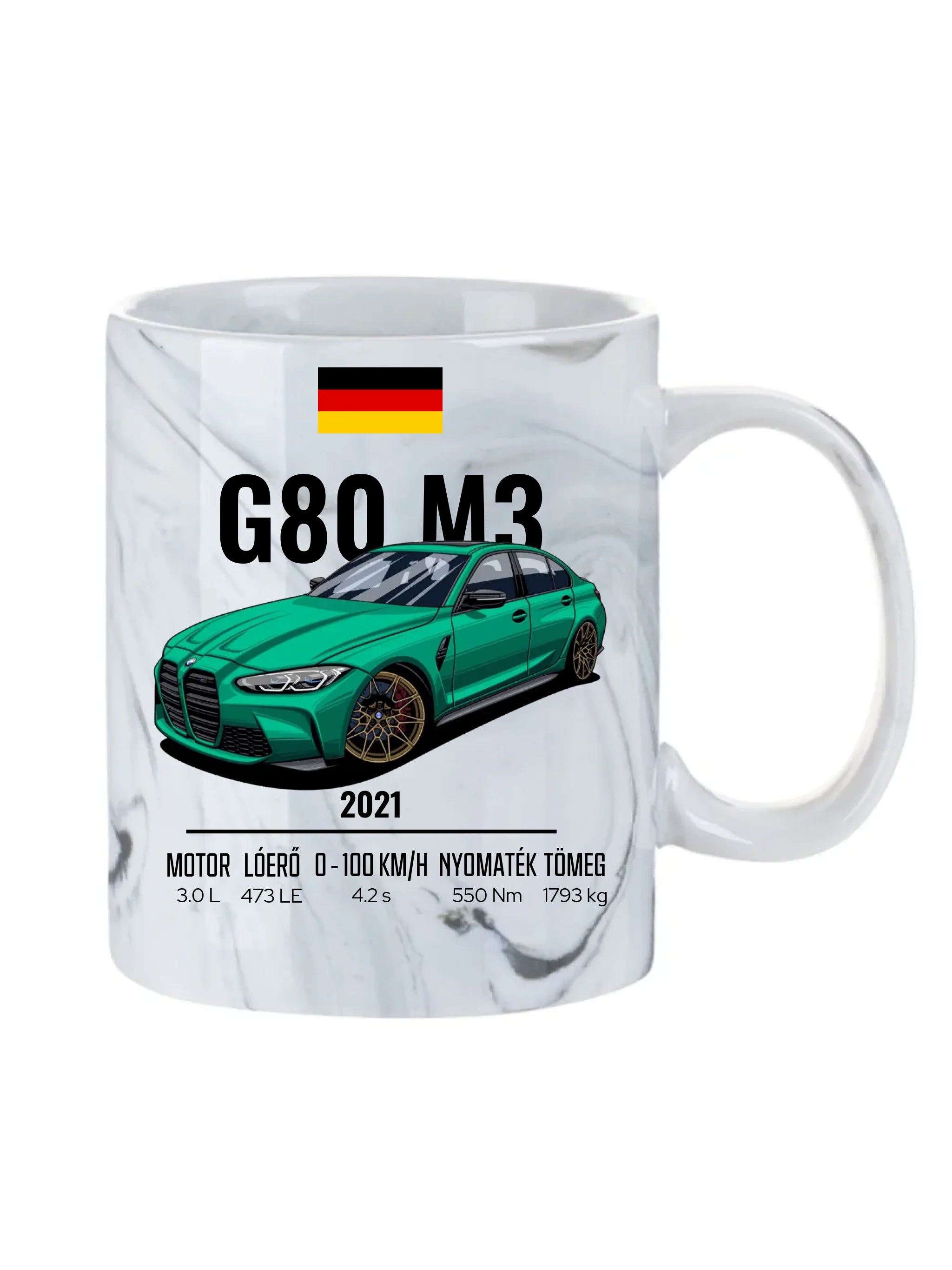 Autó illusztráció - G80 M3 76. - Egyedi személyre szabható bögre