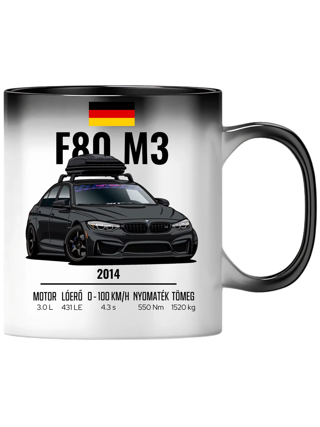 Autó illusztráció - F80 M3 77. - Egyedi személyre szabható bögre