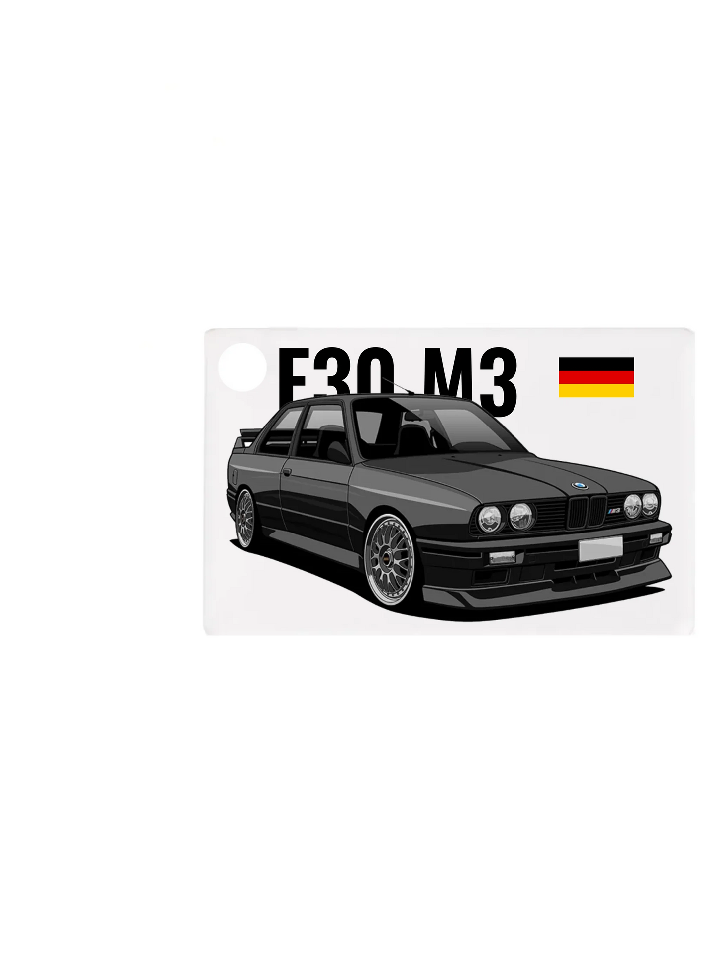 Autó illusztráció - E30 M3 63. - Egyedi személyre szabható kulcstartó