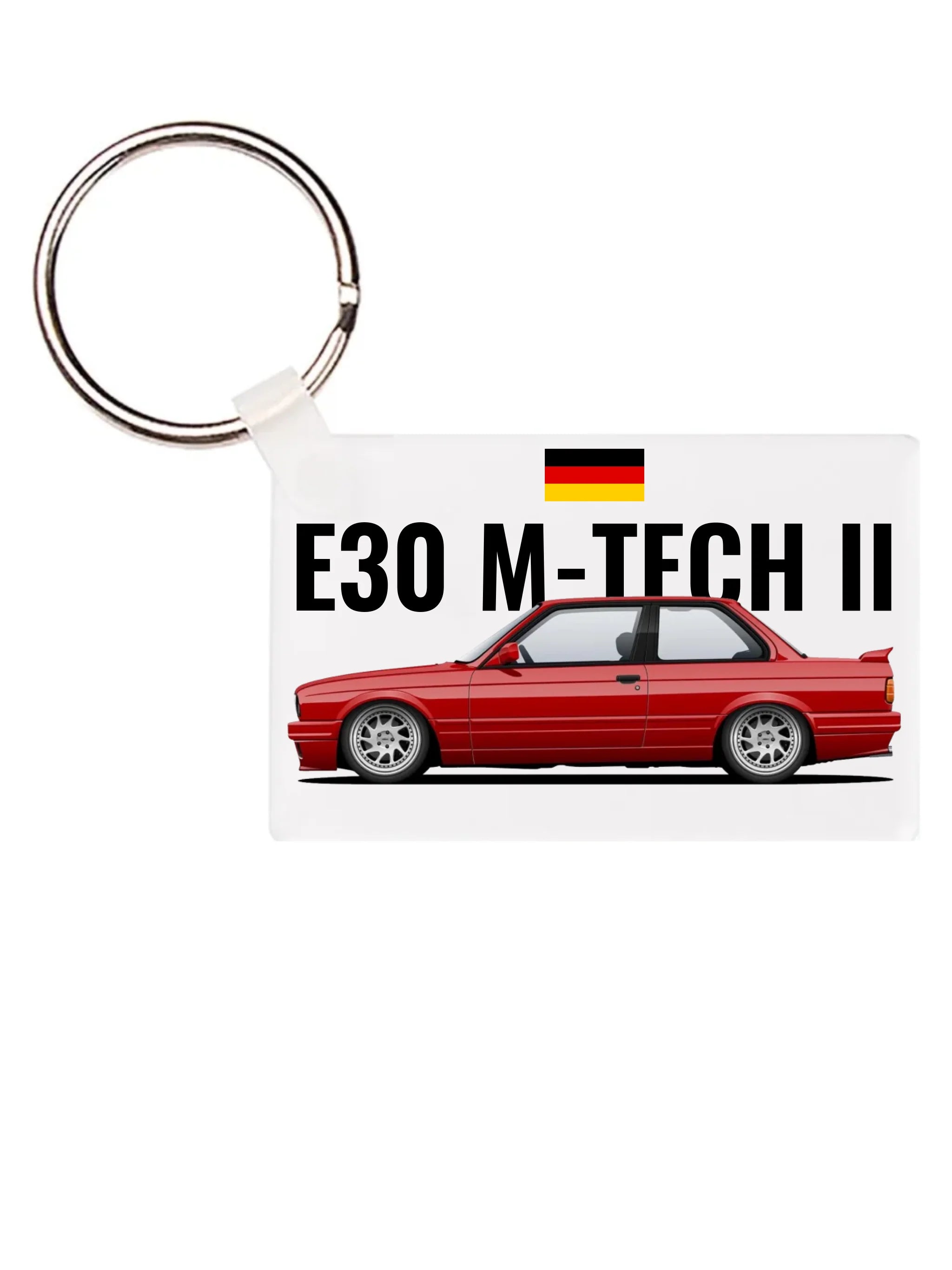 Autó illusztráció - E30 M-Tech II 64. - Egyedi személyre szabható kulcstartó