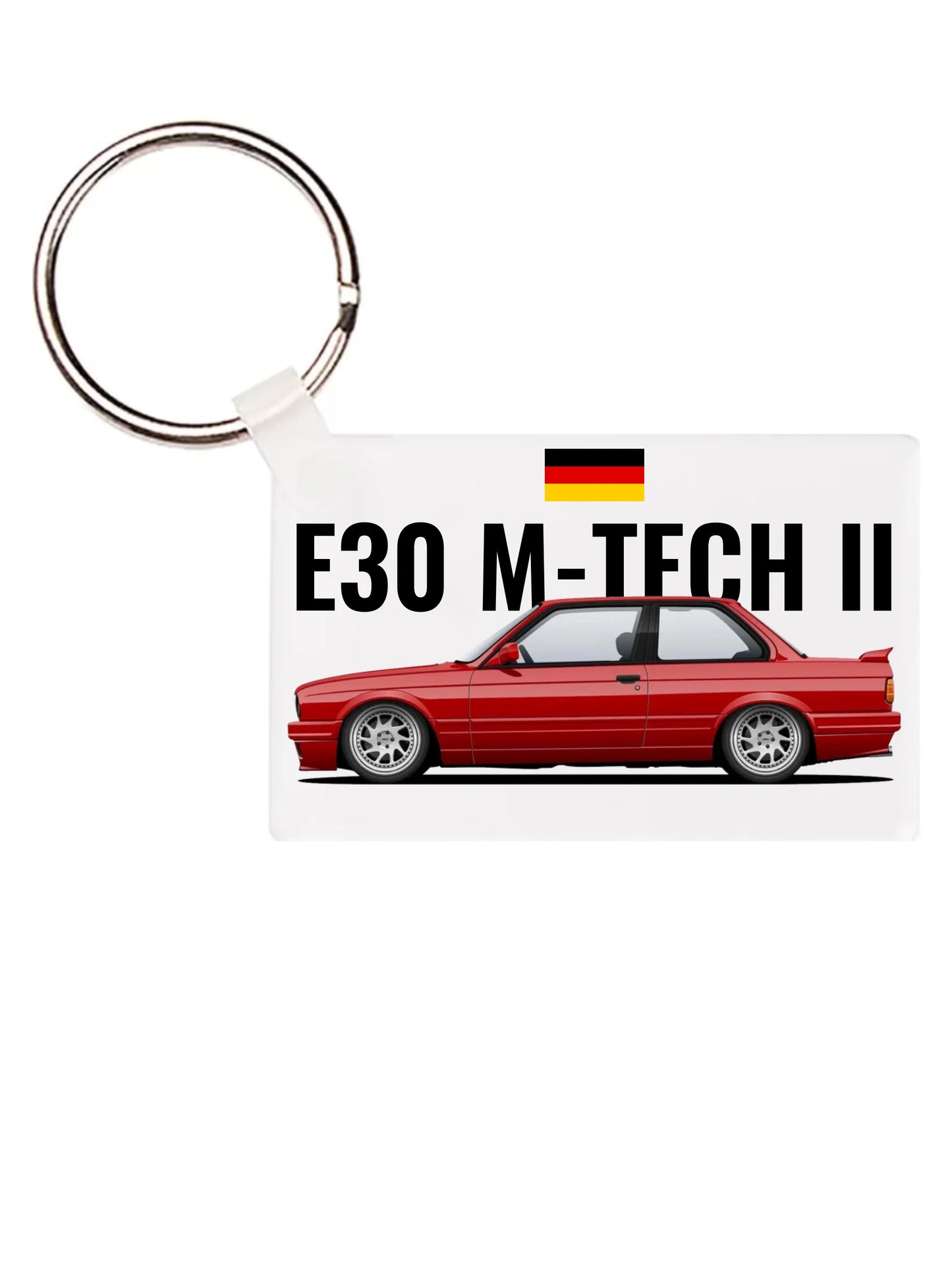 Autó illusztráció - E30 M-Tech II 64. - Egyedi személyre szabható kulcstartó