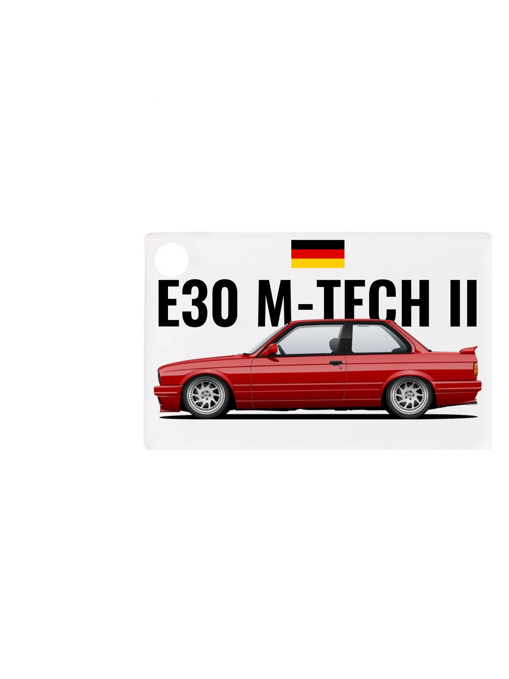 Autó illusztráció - E30 M-Tech II 64. - Egyedi személyre szabható kulcstartó