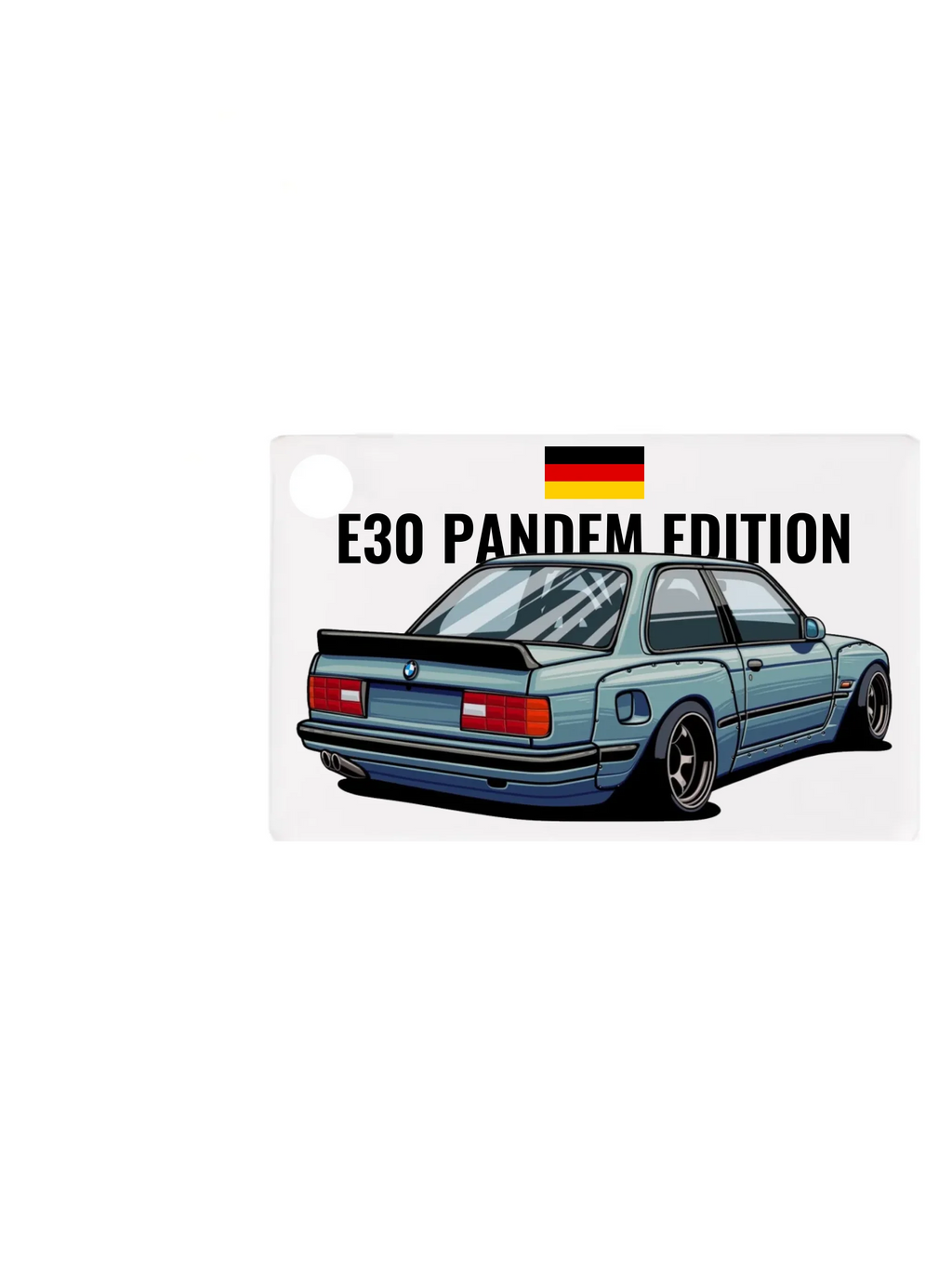 Autó illusztráció - E30 Pandem Edition 65. - Egyedi személyre szabható kulcstartó