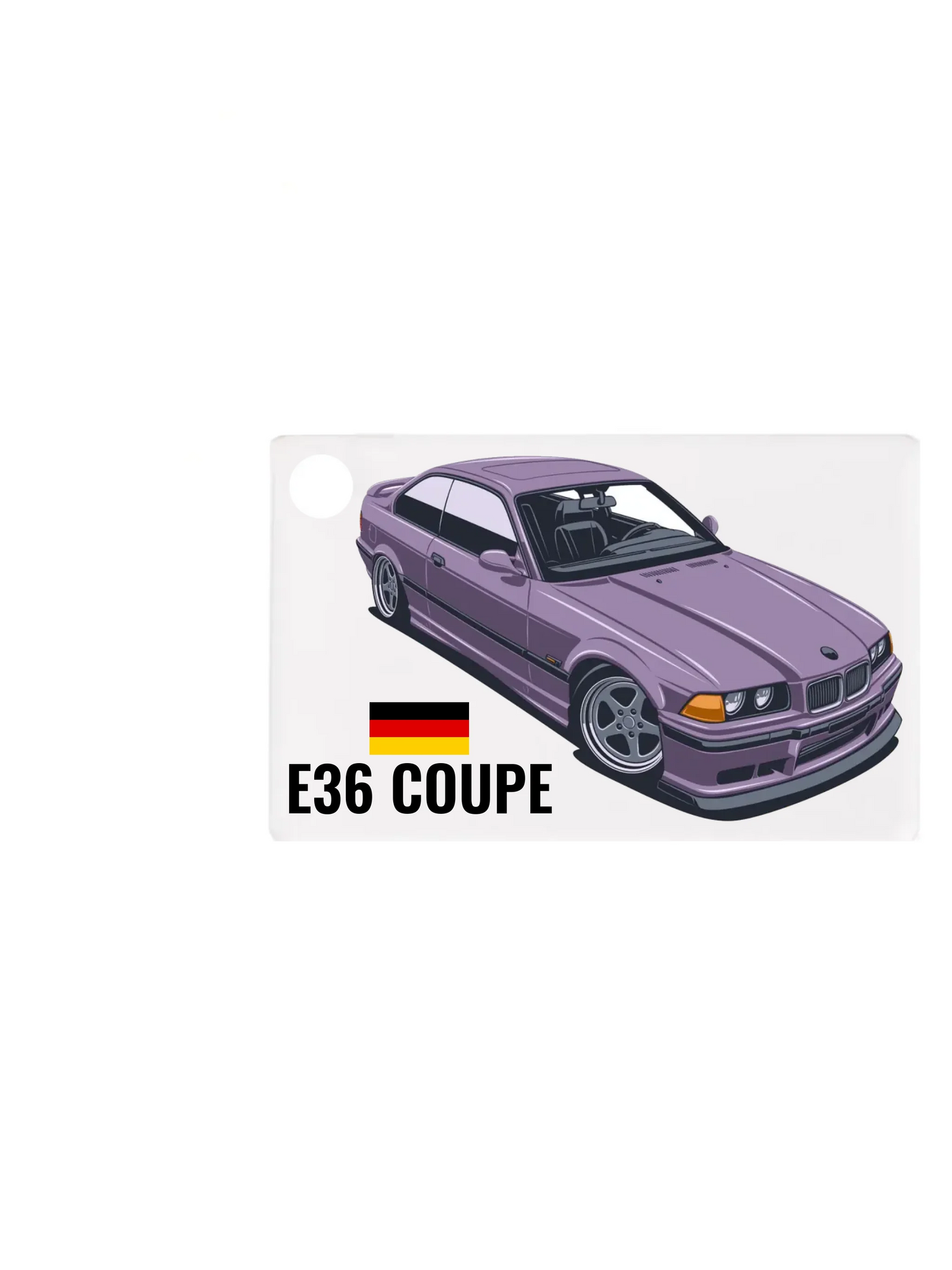 Autó illusztráció - E36 Coupe 66. - Egyedi személyre szabható kulcstartó
